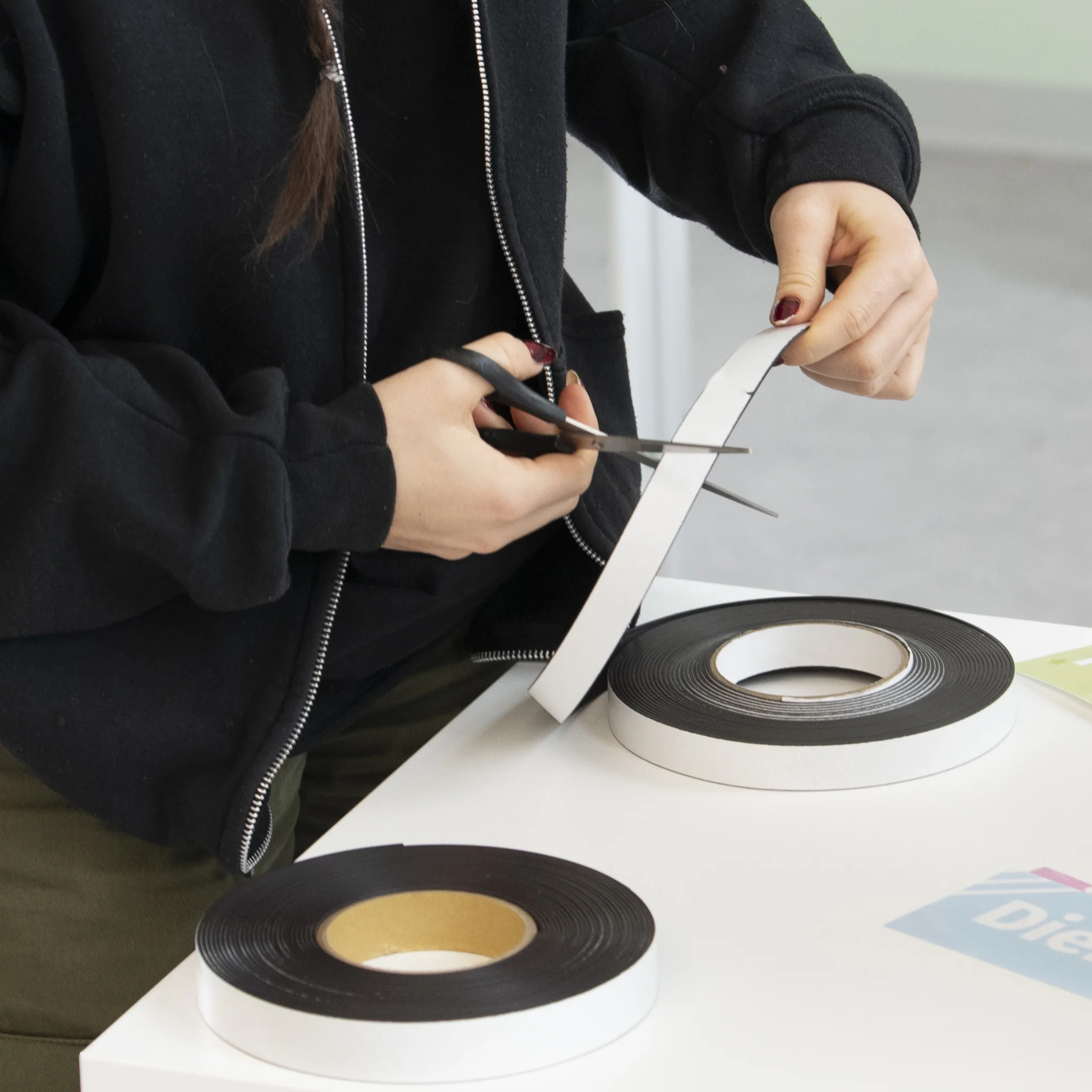 Schere, Klebeband, Tape, Schwarz/Weiß, Bordüre