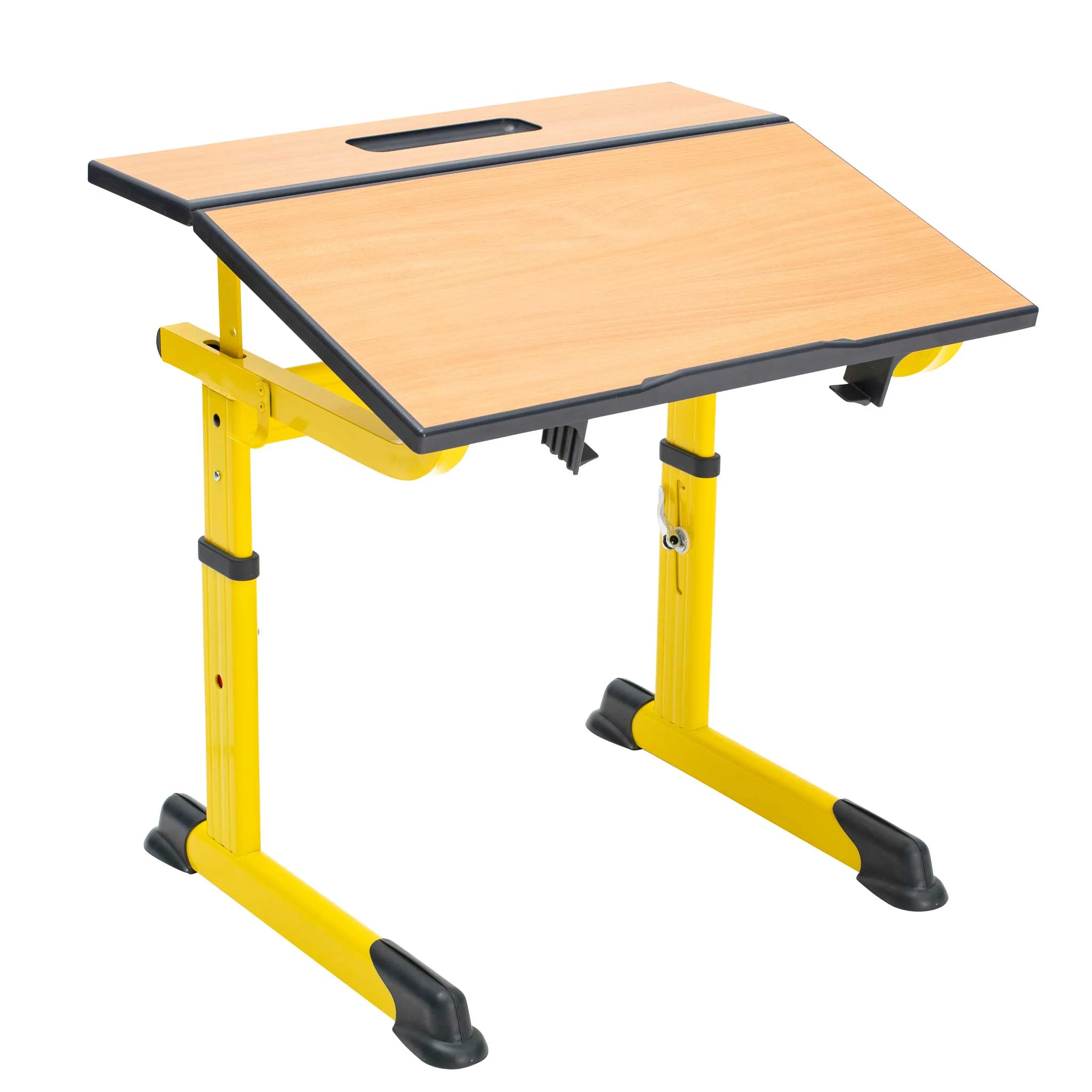Schreibtisch, Schule, Kinderhöhe, Metallrahmen, Holzplatte