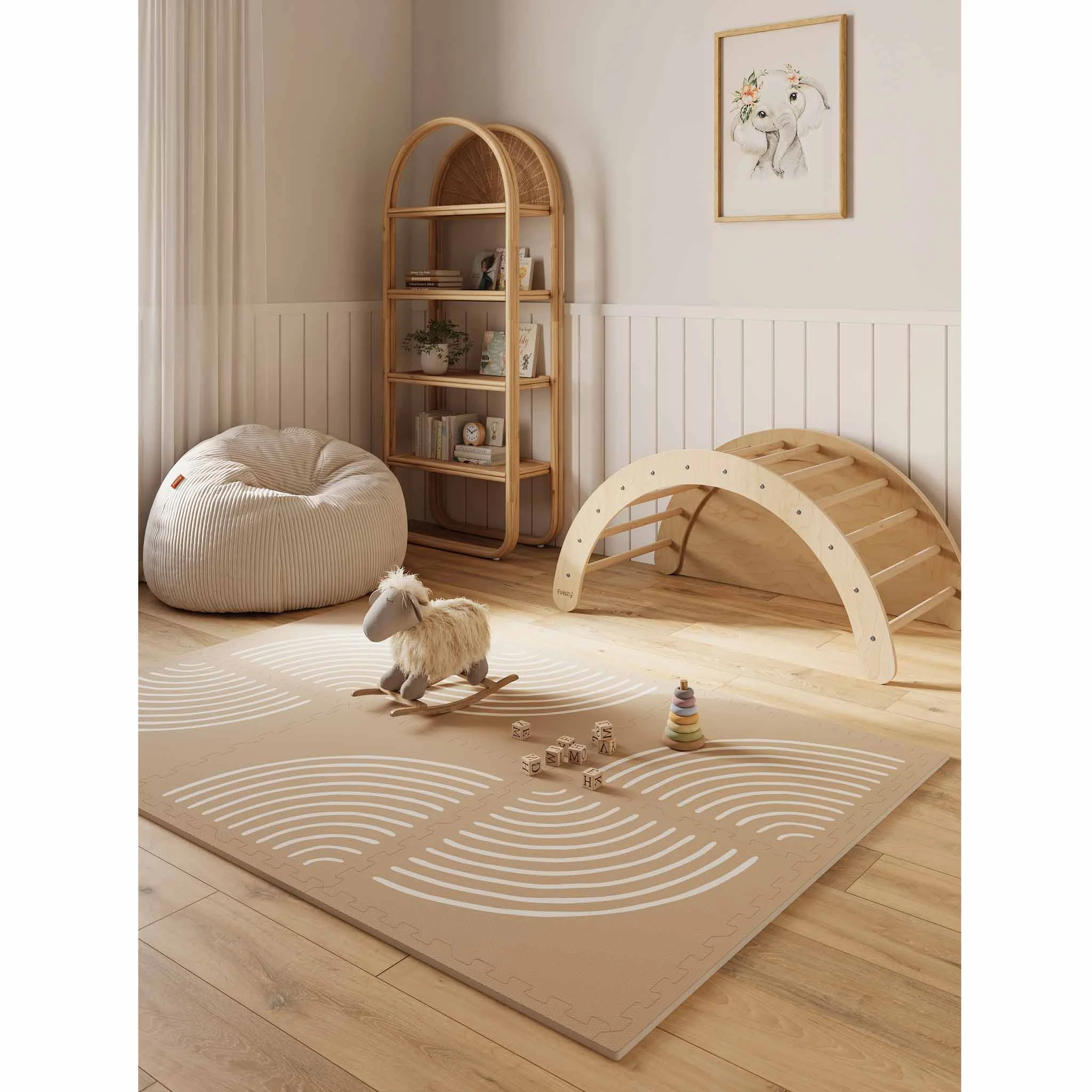 Spielmatte, Kleinkinder-Spielzeug, Riesen-Puzzlematte, Holzspielzeug, Raumdeko