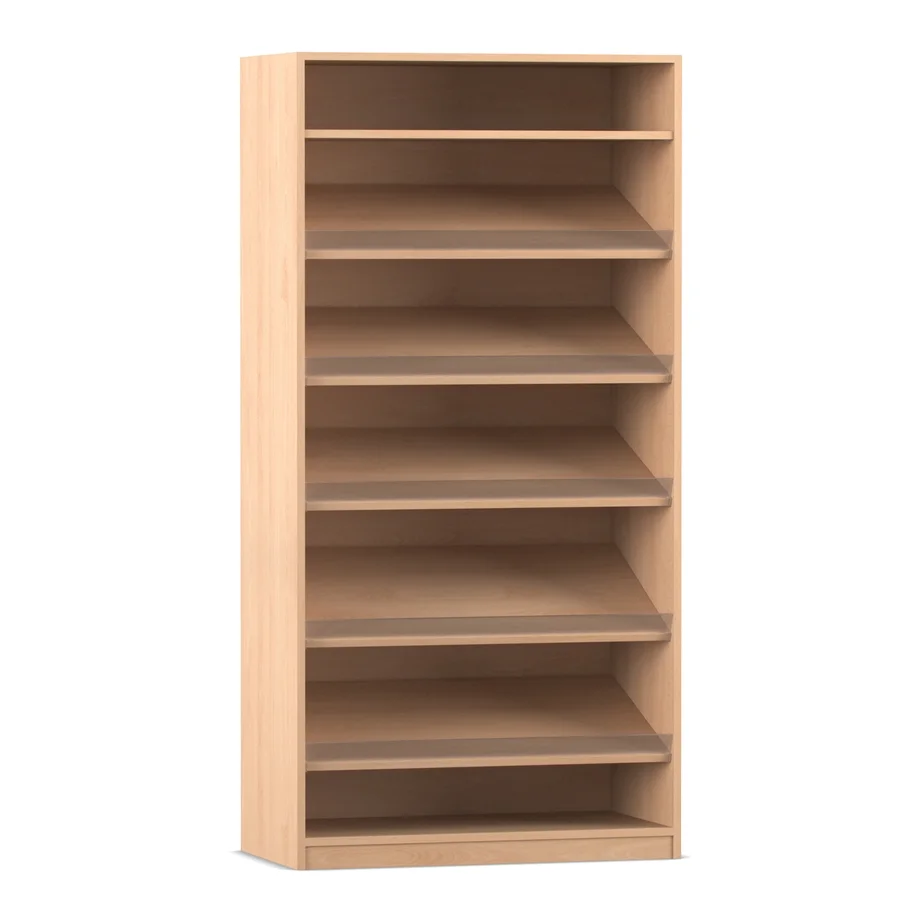 Flexeo® Schrägablagenregale, 190 x 94,4 cm, Buche hell