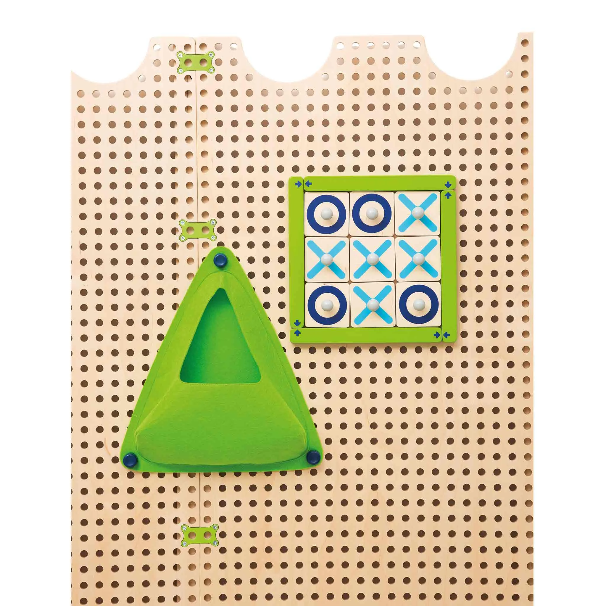 Lochplatten, grünes Dreieck, Kartenbrett, Tic-Tac-Toe, Holz-Pegboard