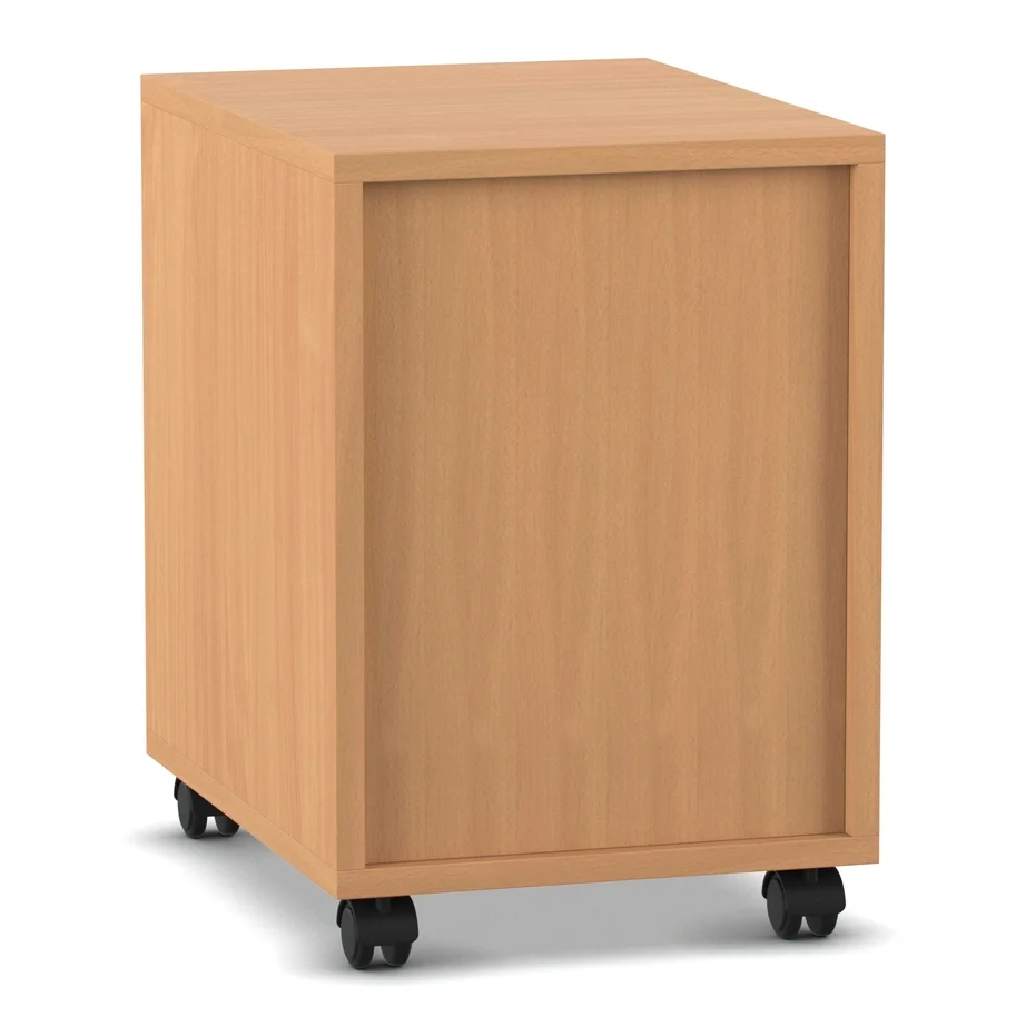 Rollcontainer, Mobiler Unterschrank, Holzoptik, Kabelrollen, Bodenrollen