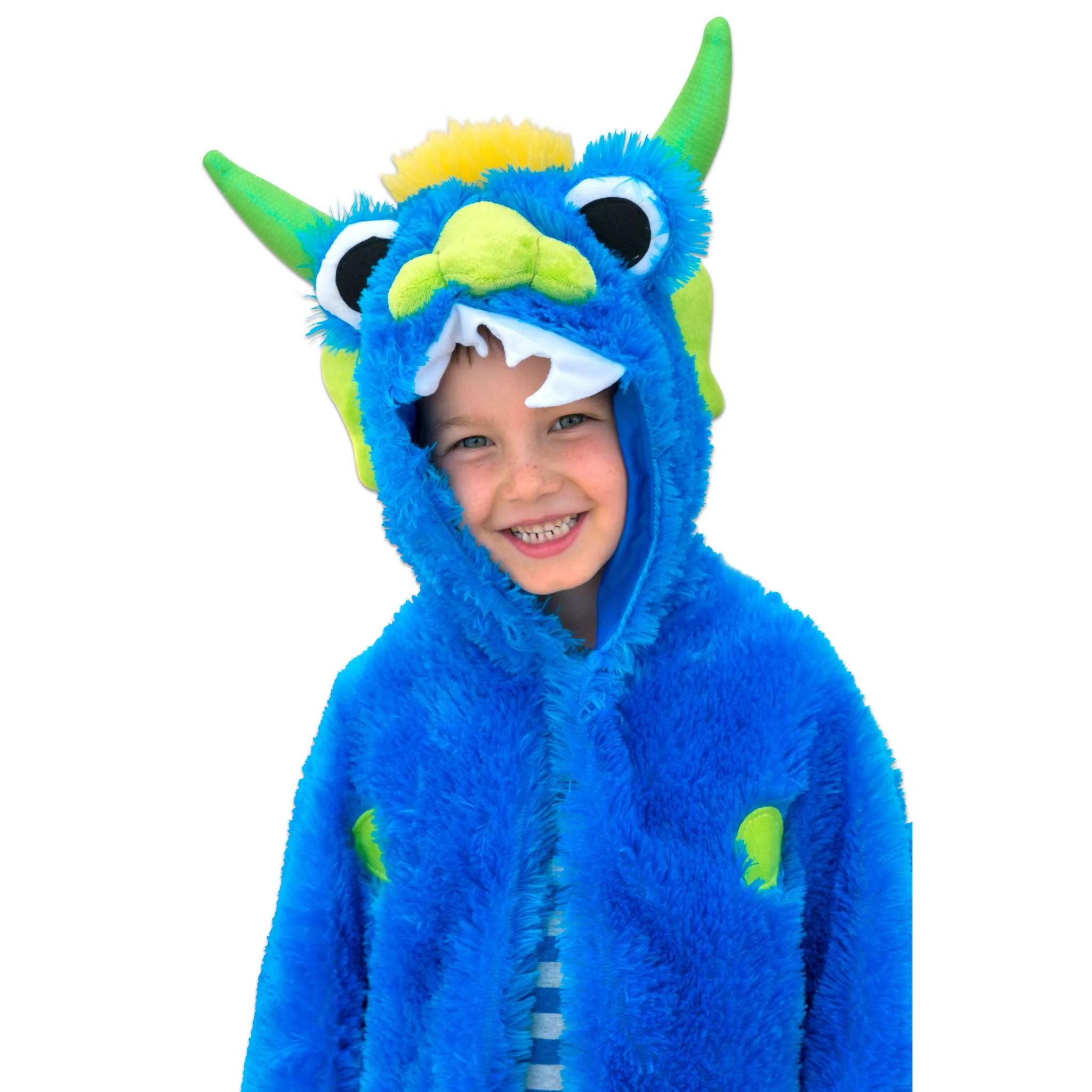 Kinderkostüm, Drachenkostüm, Fellmantel, Blau, Hut/Ohren-Dragon