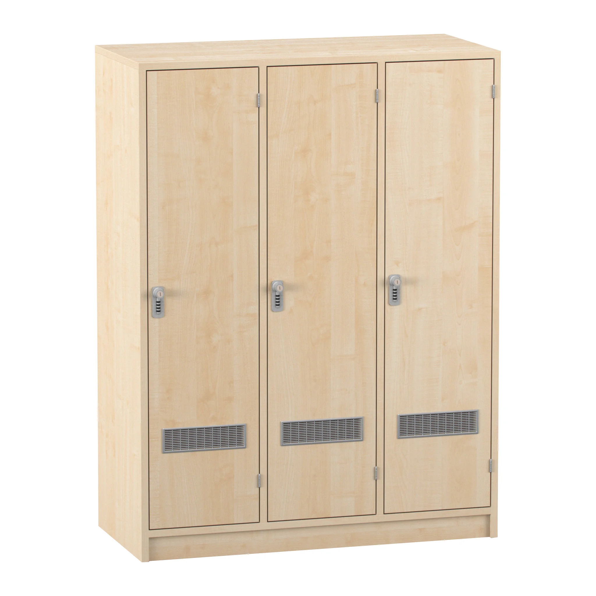 Schrank, Drei-Türer, Holzlook, Belüftungsgitter, Kleiderschrank