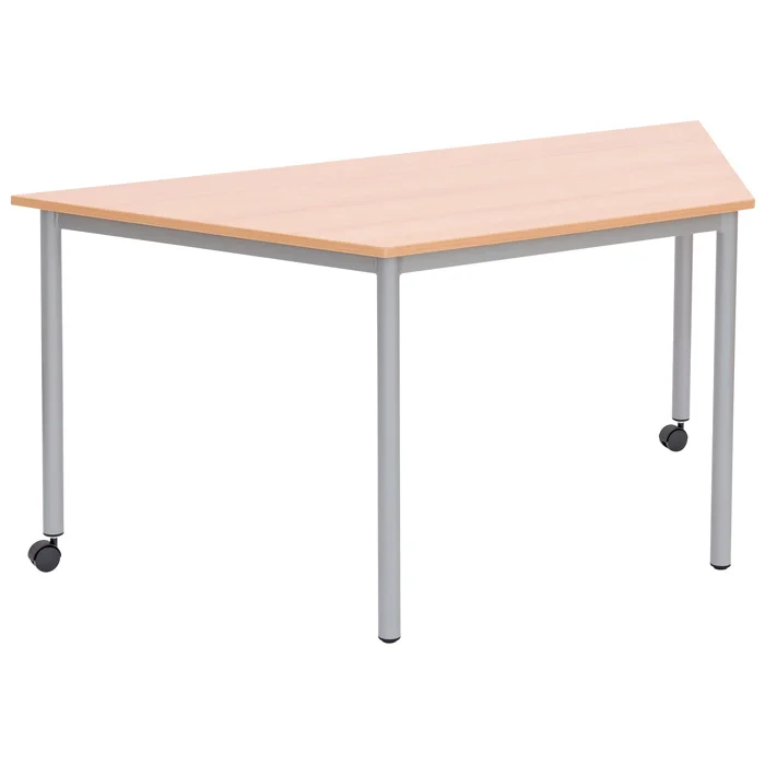 Agilo Trapez – mobiler Tisch, RAL 7035 Lichtgrau
