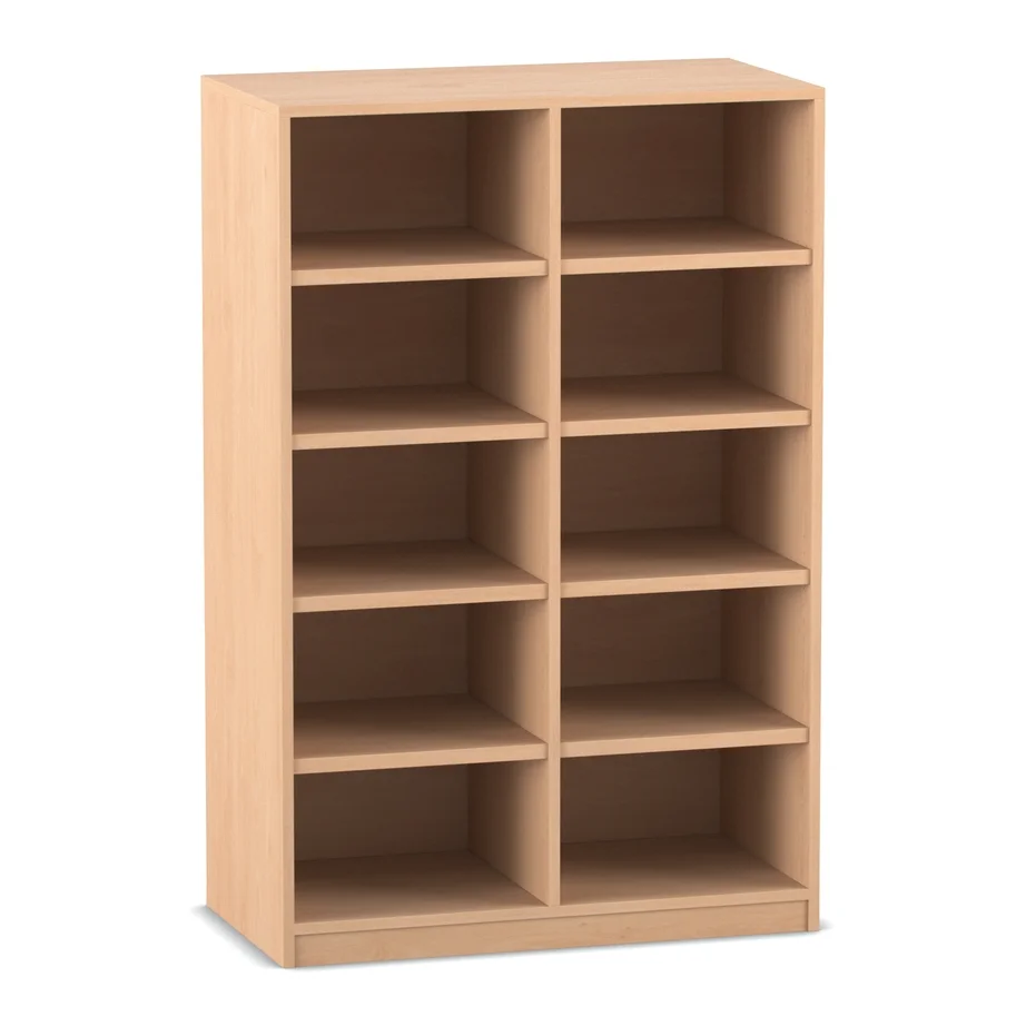 Bibliotheksregal Herkules, mittelhoch, Buche hell