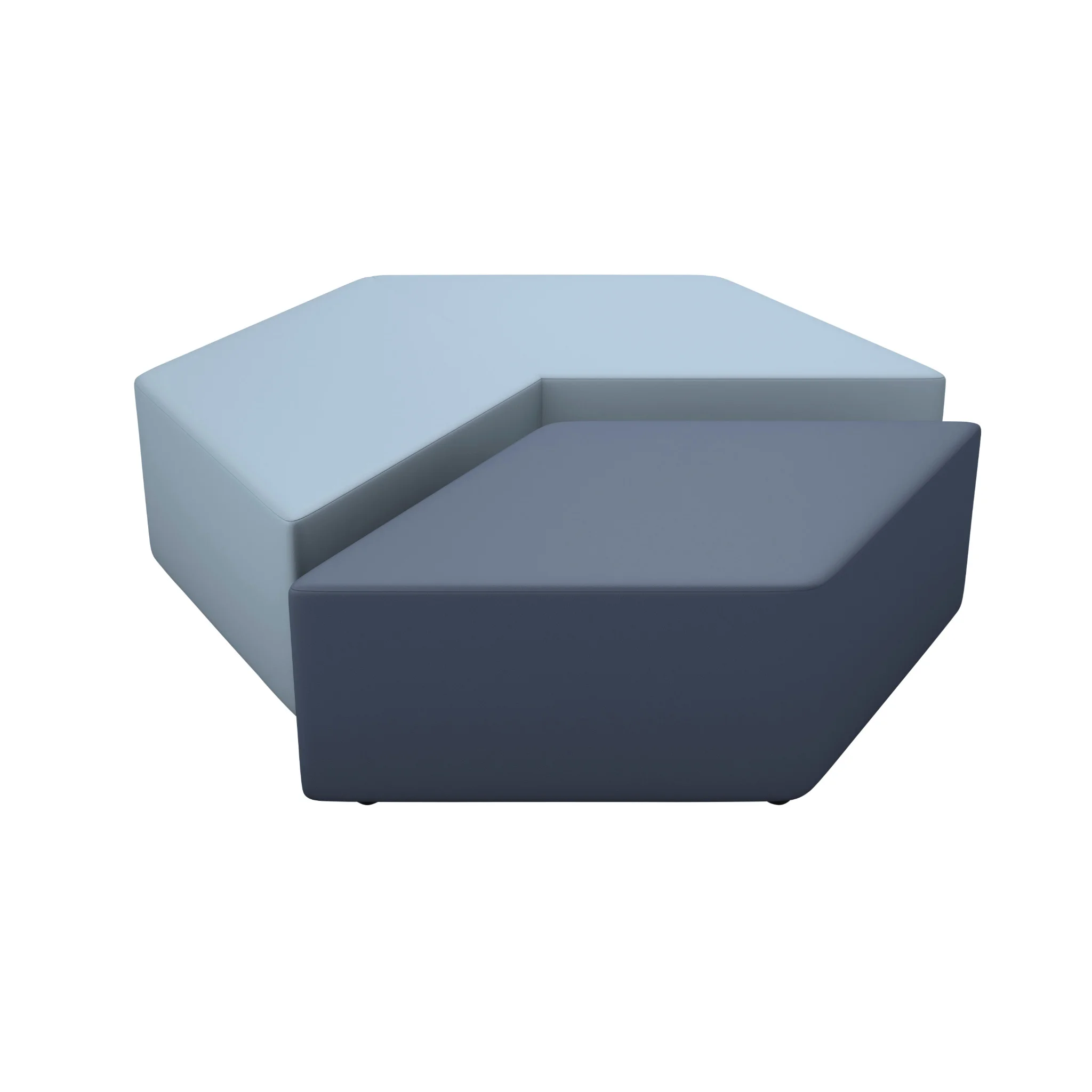 Ecksofa, Sofapolster, U-Form, Stahlblaue Farbe, Möbelstück