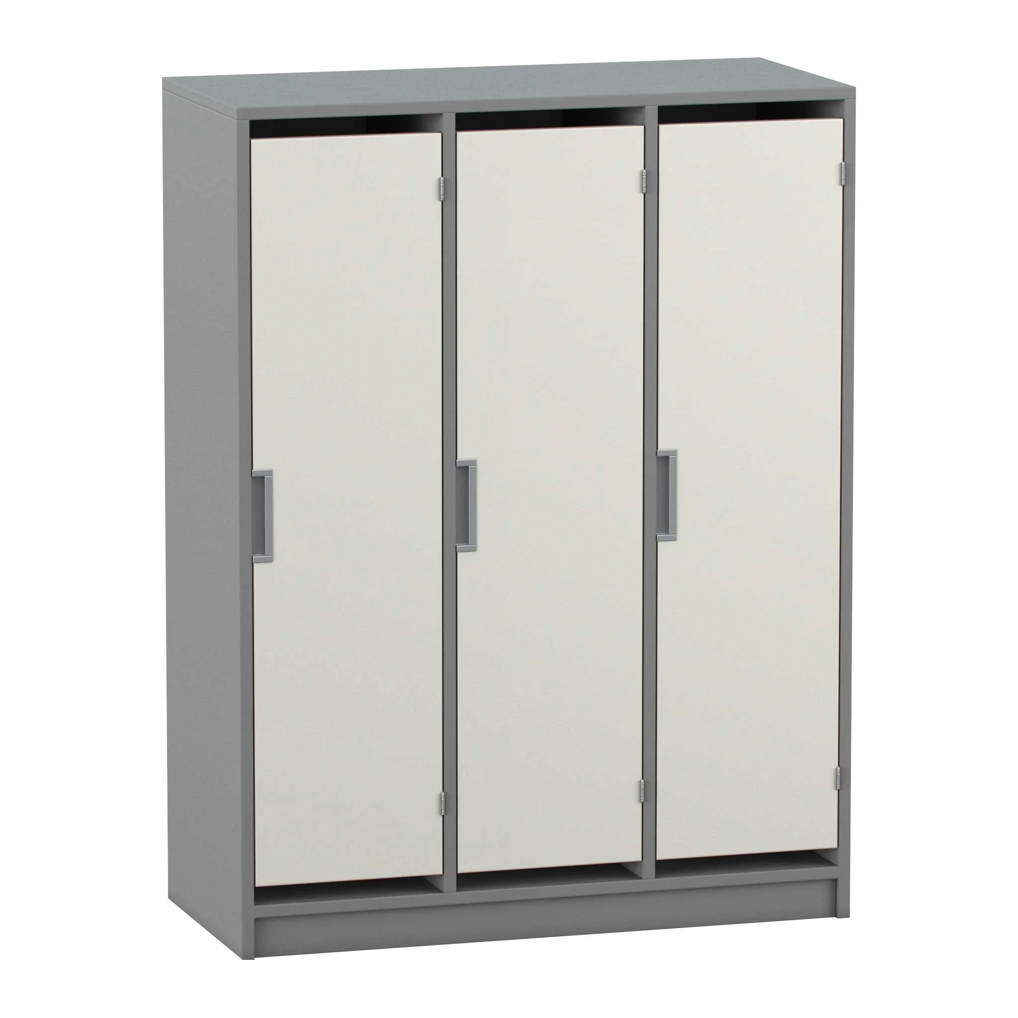 Schrank, Dreifachschrank, Küche, Metall, grau