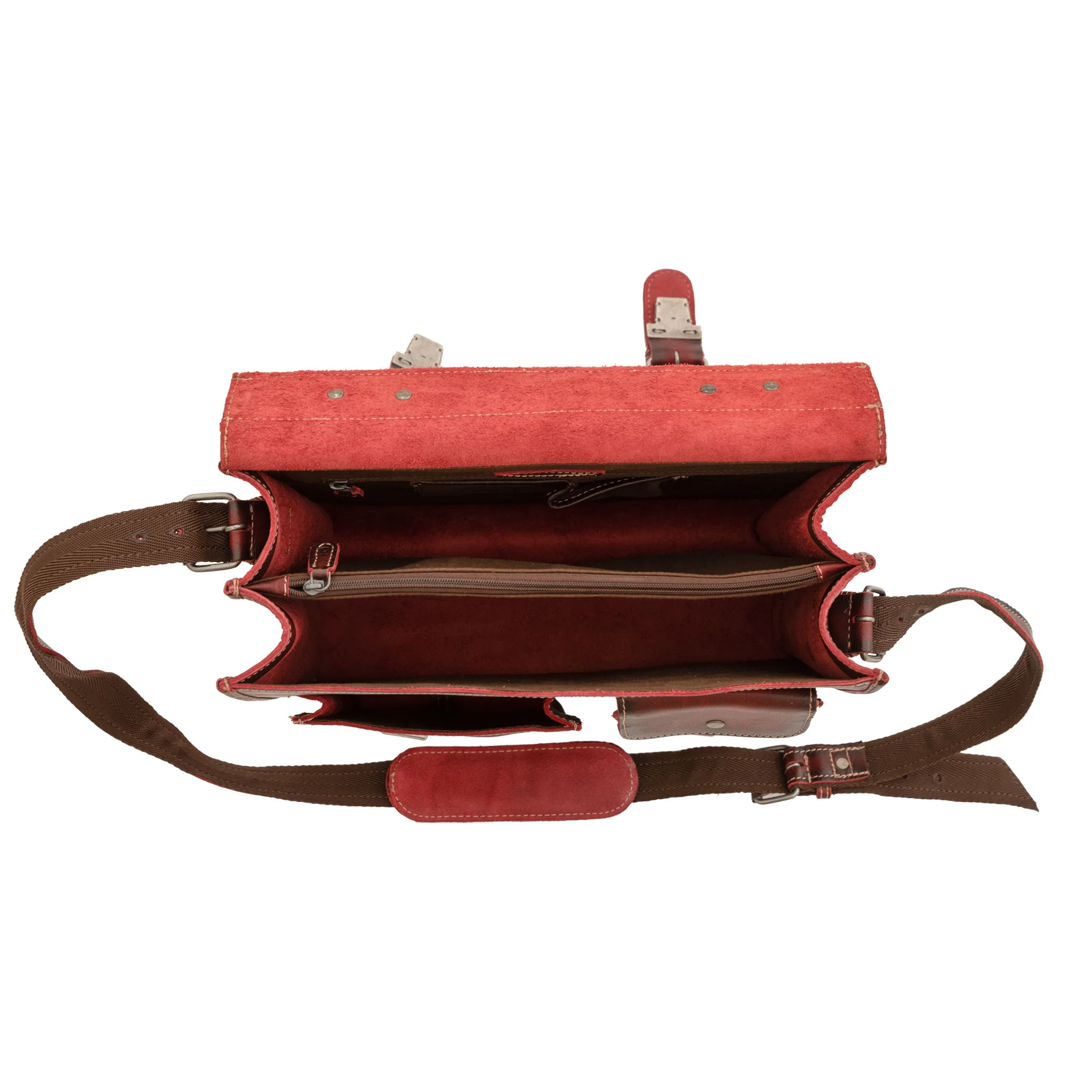 handtasche, rot, leder, einfacher organizer, gurtband