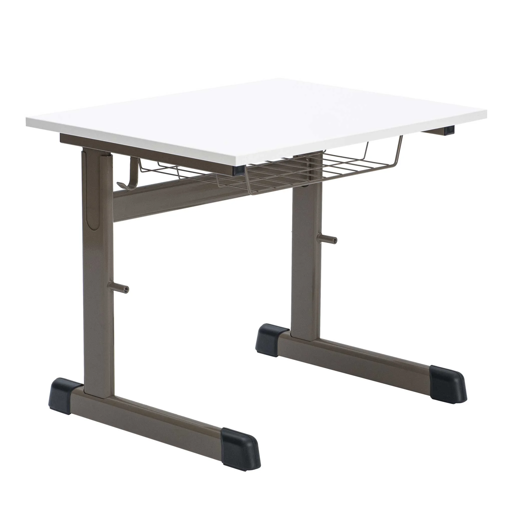 Schreibtisch, Klapptisch, Metallgestell, Weißer Tischplatte, Schubladenkorb
