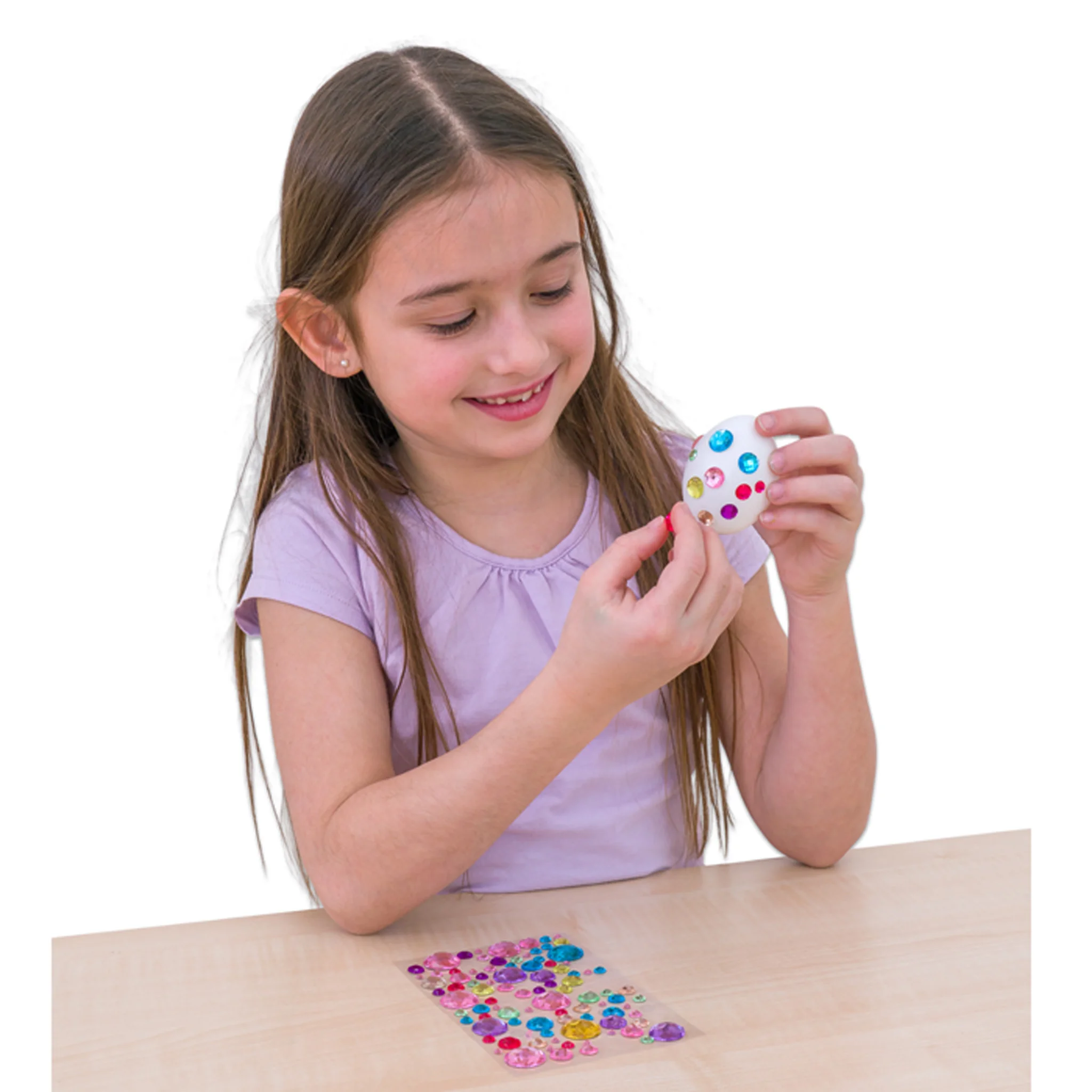 Kinder, Eier, Dekorieren, Knopfsteine, Glitzer