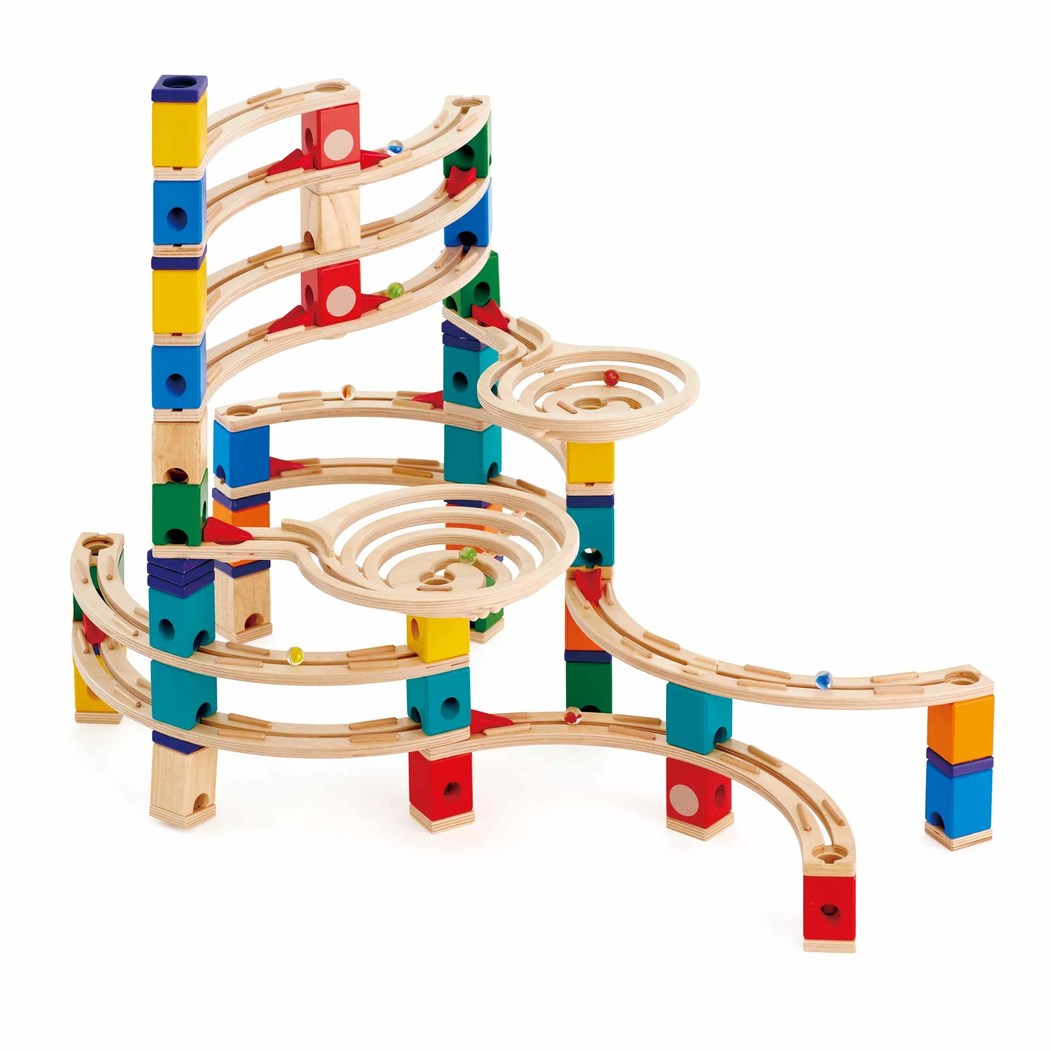 Holzbahn, Kugelbahn, Bausteine, Kreiselbahn, Spielzeug