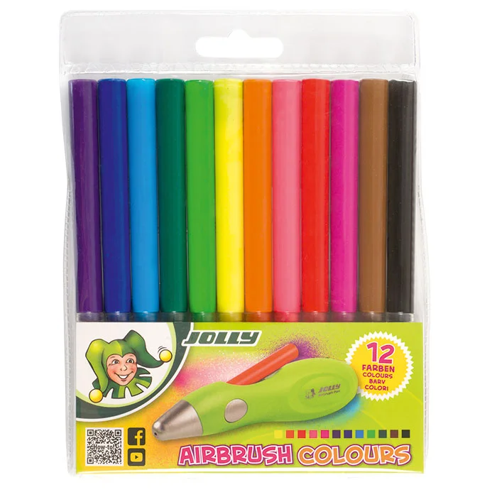 Filzstifte, Marker, 12 Farben, Airbrush, Kunstset