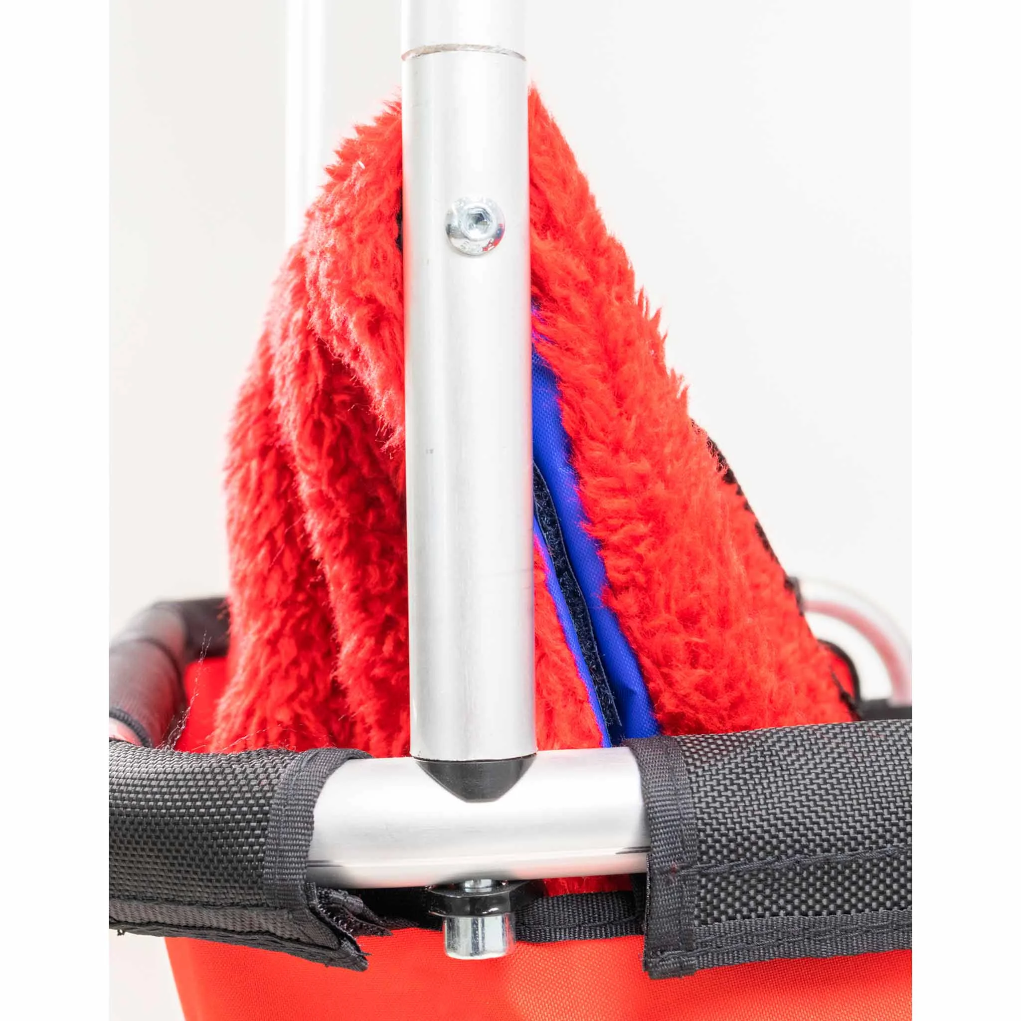 Fleece, Red, Tasche, Schulterriemen, Metallstange