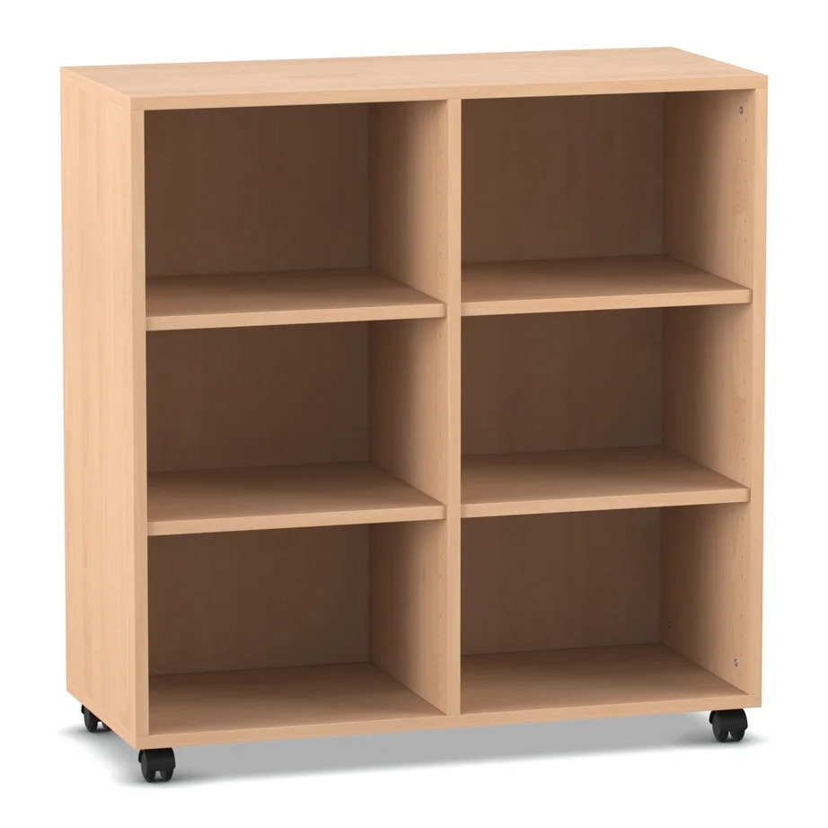 Klassenregal, 98 x 40,8 x 94,1 cm, mit 6 Fächern, Buche hell