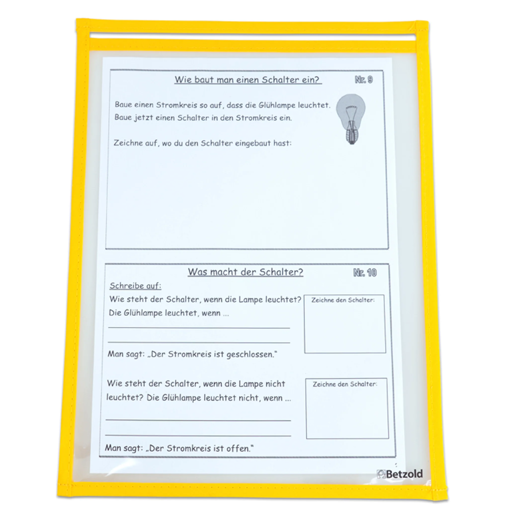 Schulkarte, Lernkarte, Schaltplan-Poster, Lernmaterial, Gelbrahmen