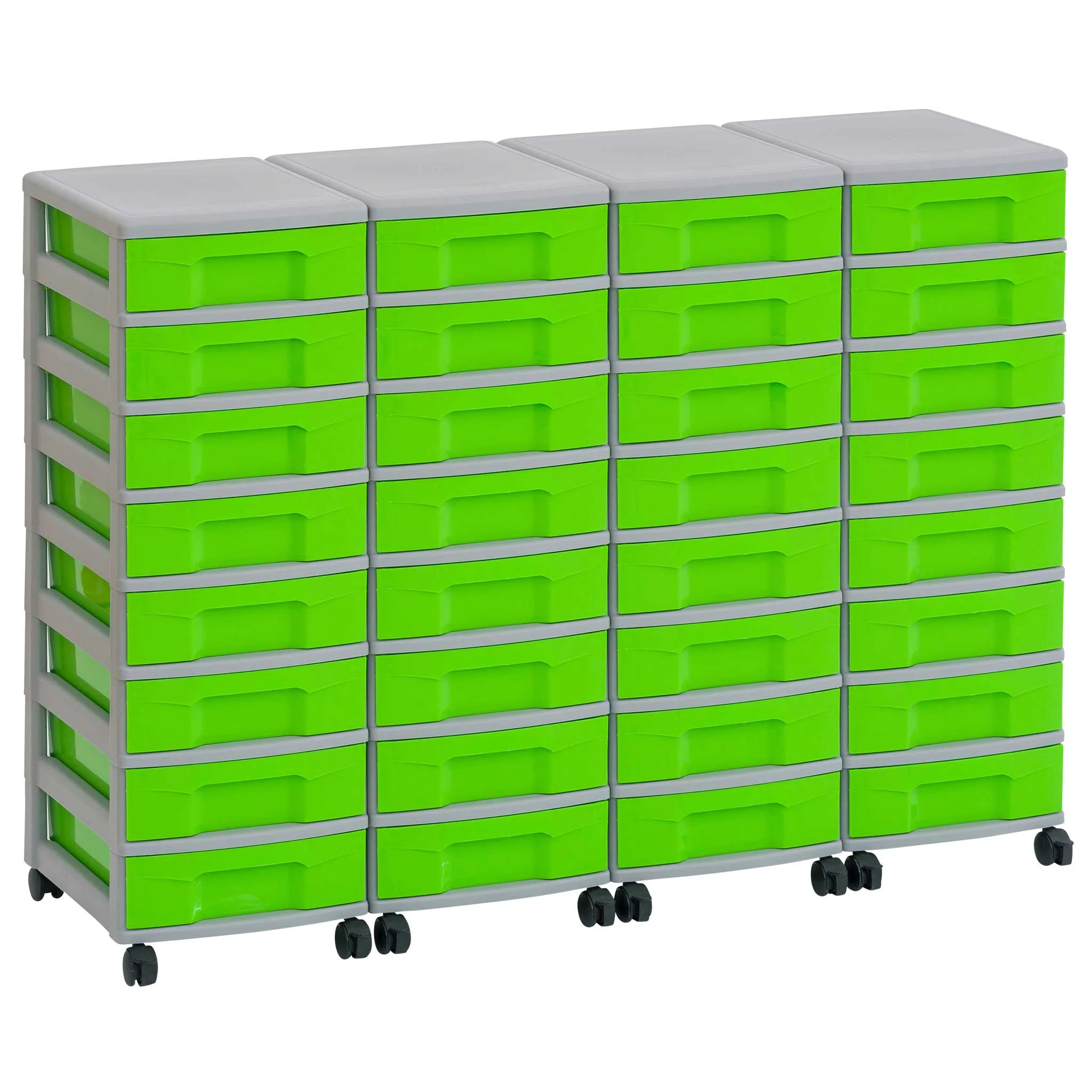 Kompaktregal, Aufbewahrungsboxen, Rollcontainer, Grün, Rolltaschen