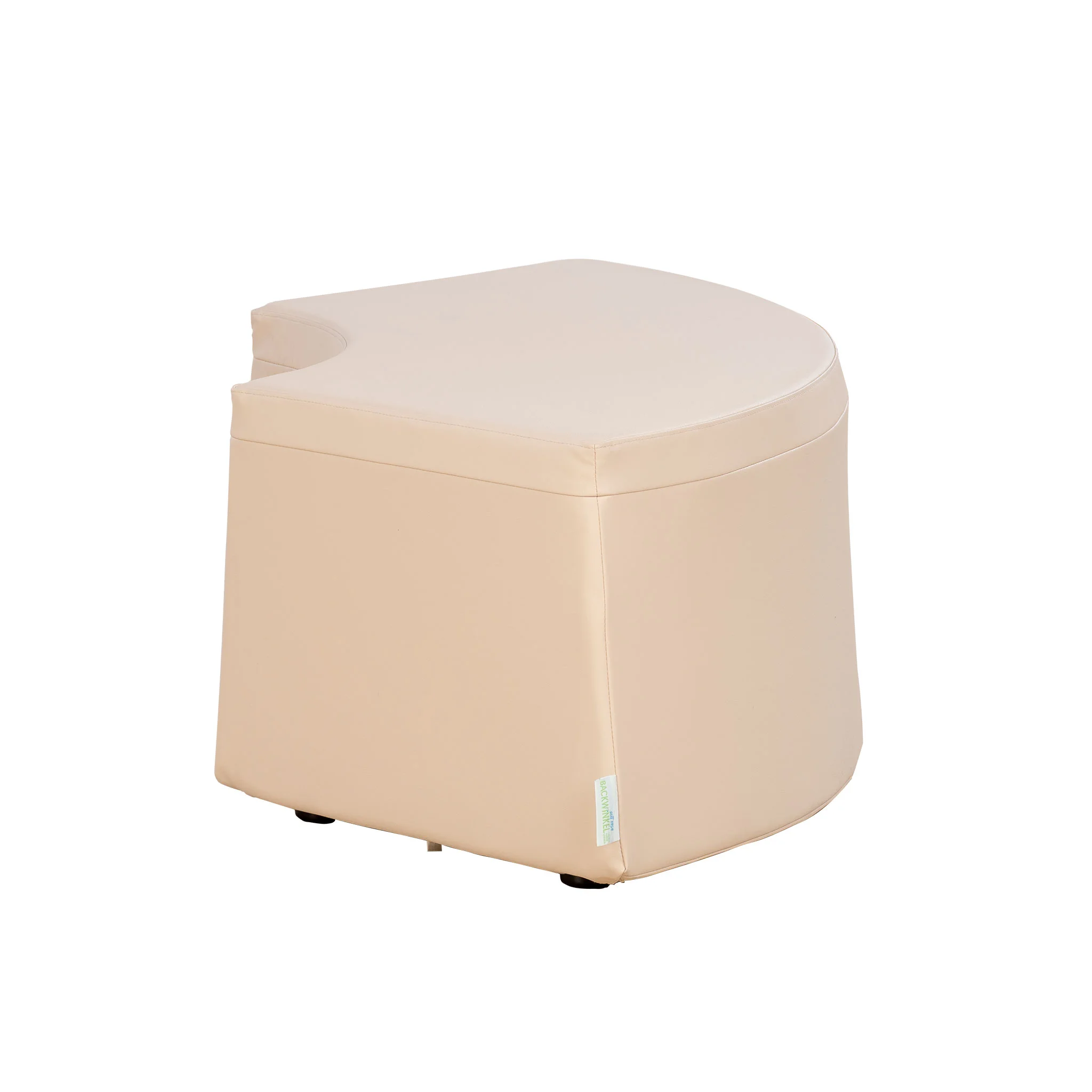 Sesselhocker, Beige, Softcover, Schaumstoff, Runde Form
