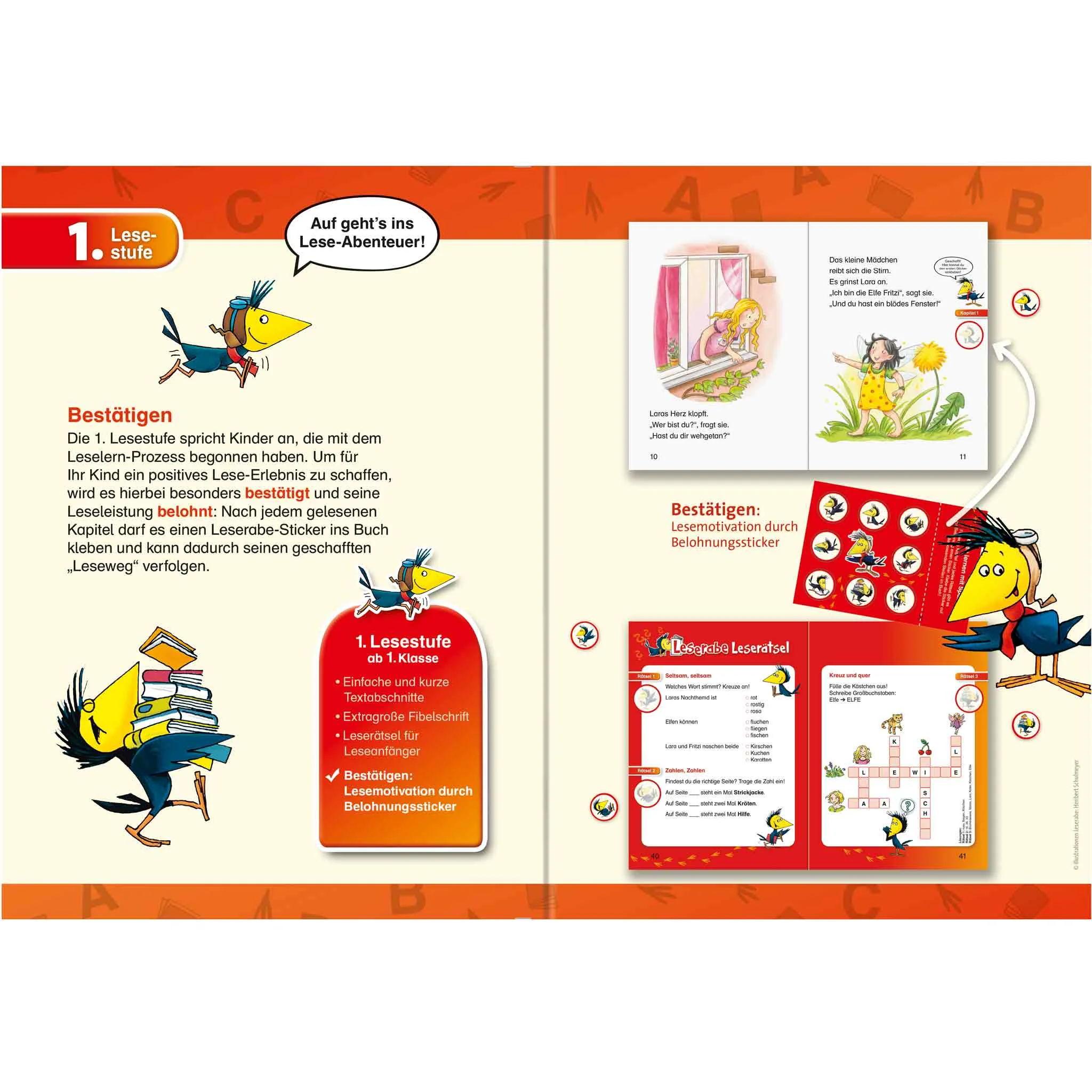 Leselevel, Lesestufe, Bilderbuch, Kinderbuch, Sticker