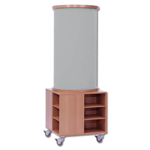 mobiles Rack, cuvier cart, rolling cart, wooden shelf, gray column
