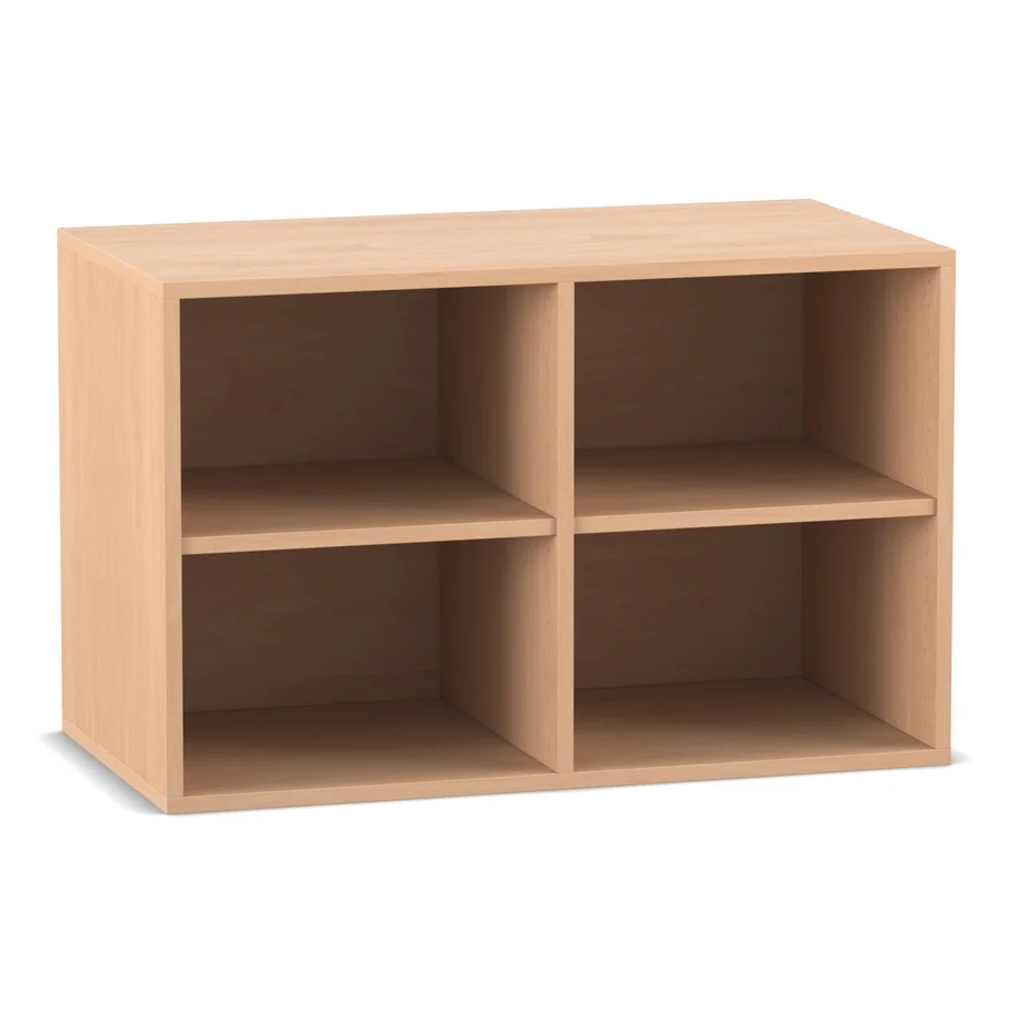Aufsatzregal, 60,6 x 94,4 cm, mit 2 Böden und Mittelwand, Buche hell