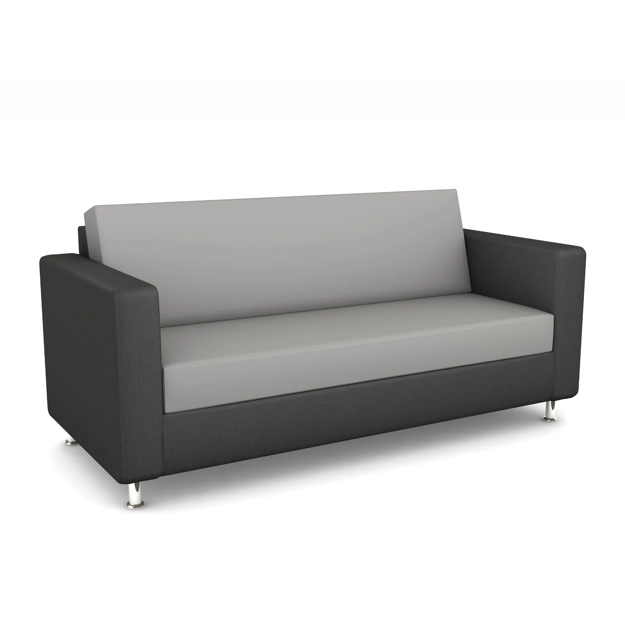 Sofa, Zweisitzer, Stoffbezug, Grau, Metallfüße