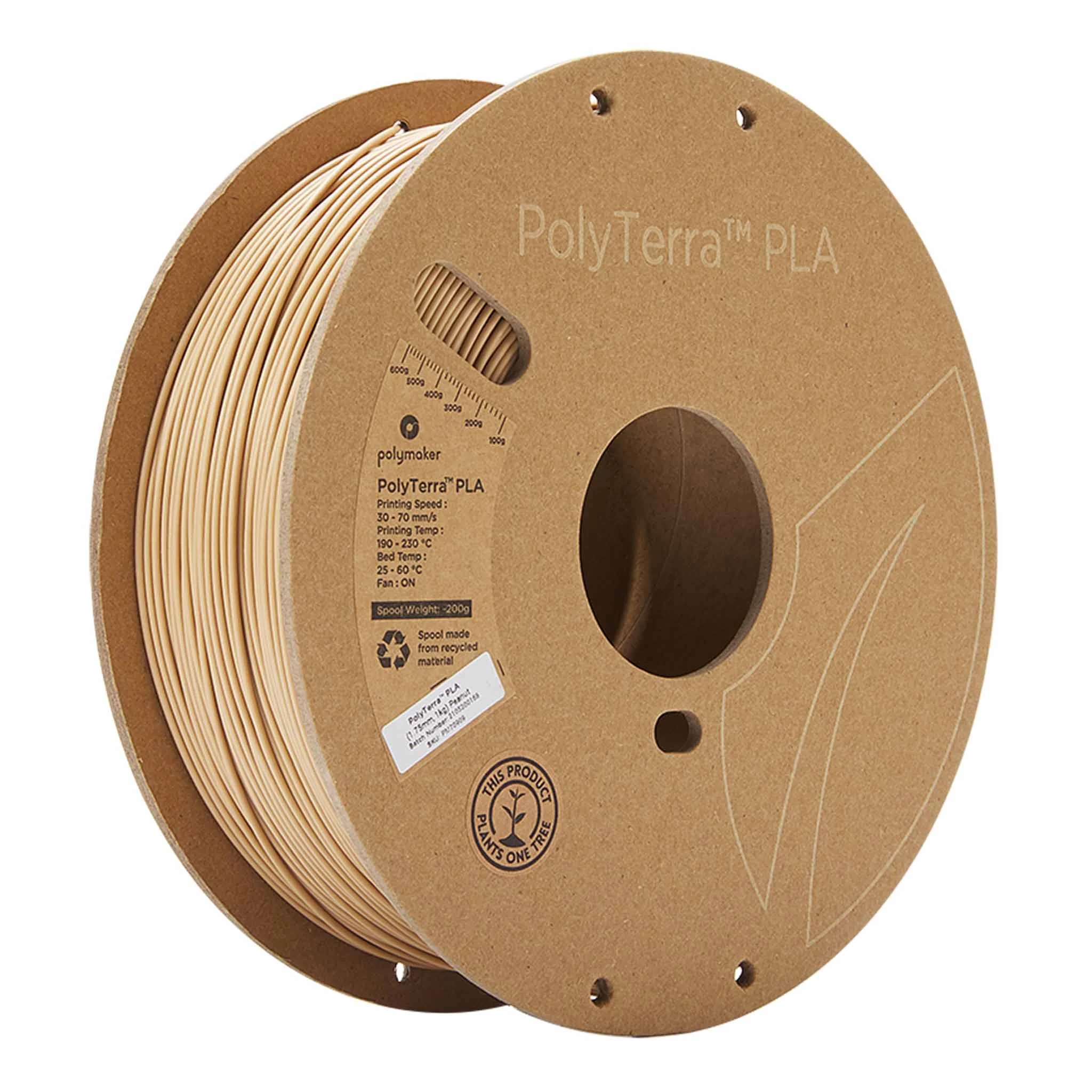 PLA-Filament, 3D-Druck, Spule, Beige, PolyTerra PLA
