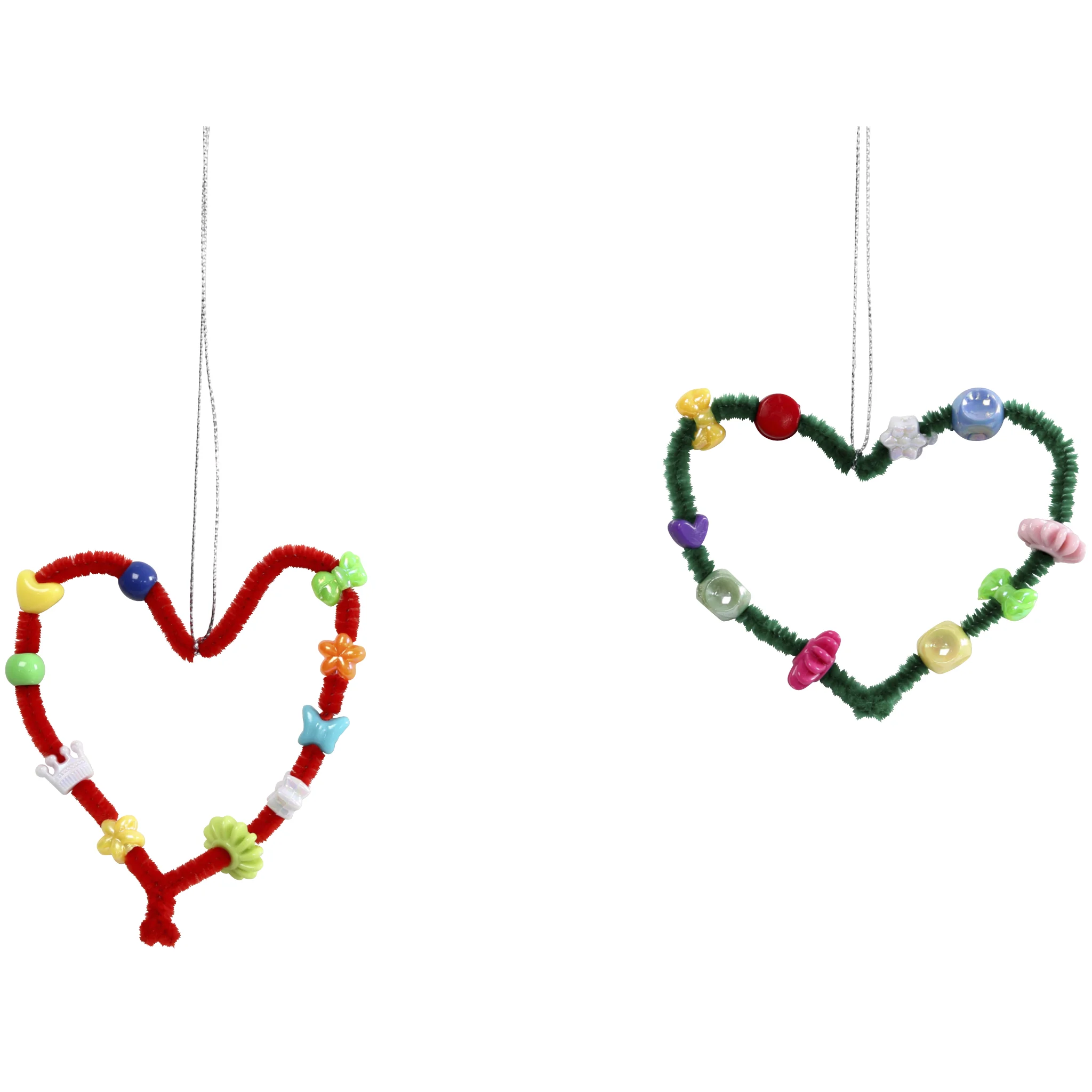 Herz aus Perlen, Hula-Hula Herz, Beads-Kette, Bunte Perlen, Herz-Form