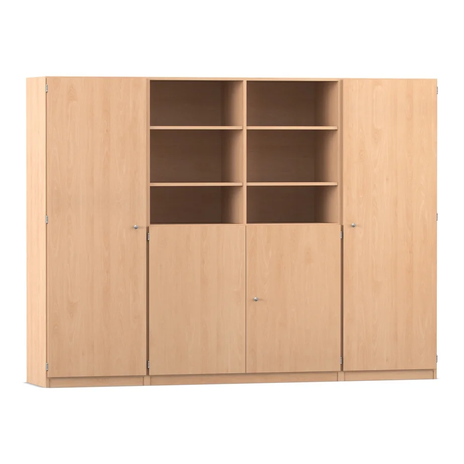 Schrank, OhneGriffe, Holzoptik, Regal, Schrankwand