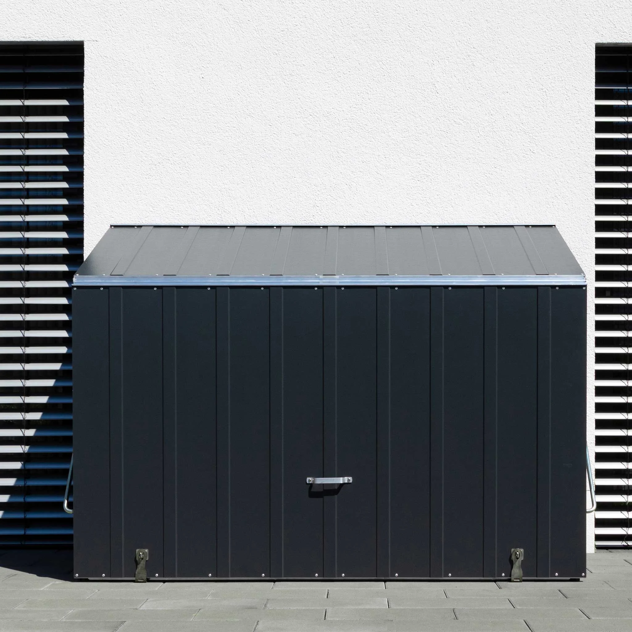 Gartenbox, Aufbewahrungsschrank, Metall, dunkelgrau, Außenraum