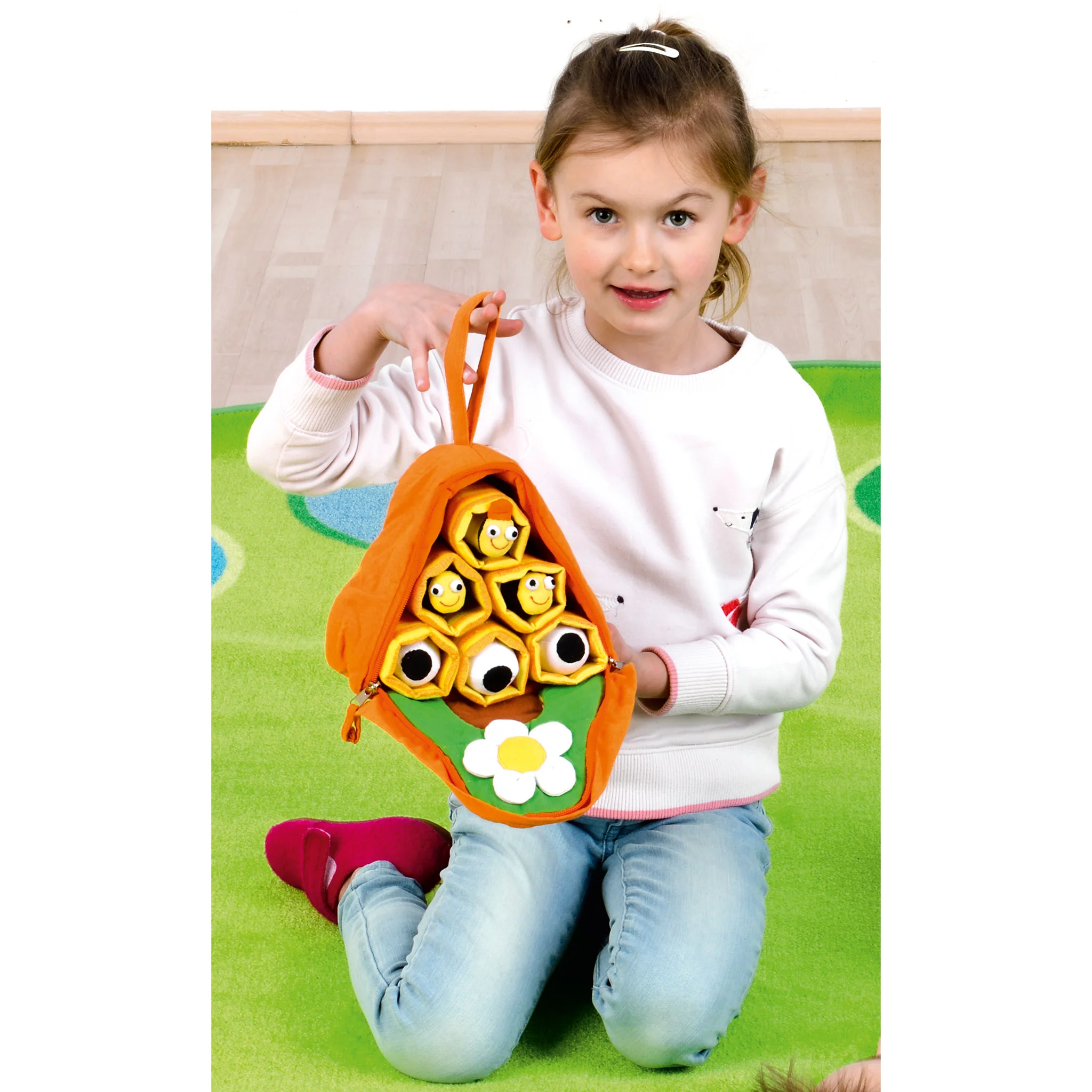 Kinderucksack, Waldtiere, Stoffrucksack, Oranger Rucksack, Bunte Tasche