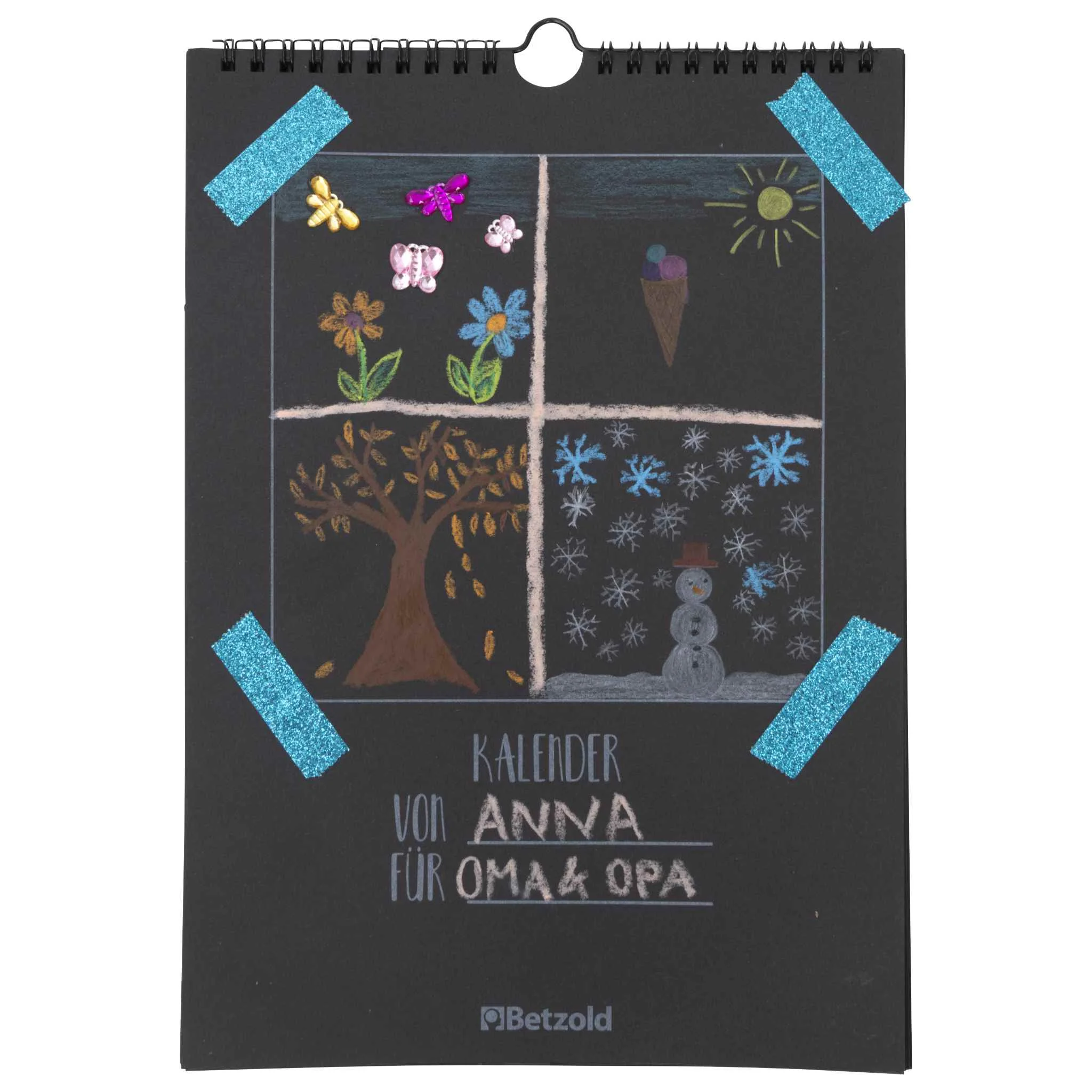 Kalender, Anna, Oma, Opa, Chalkboard-Design