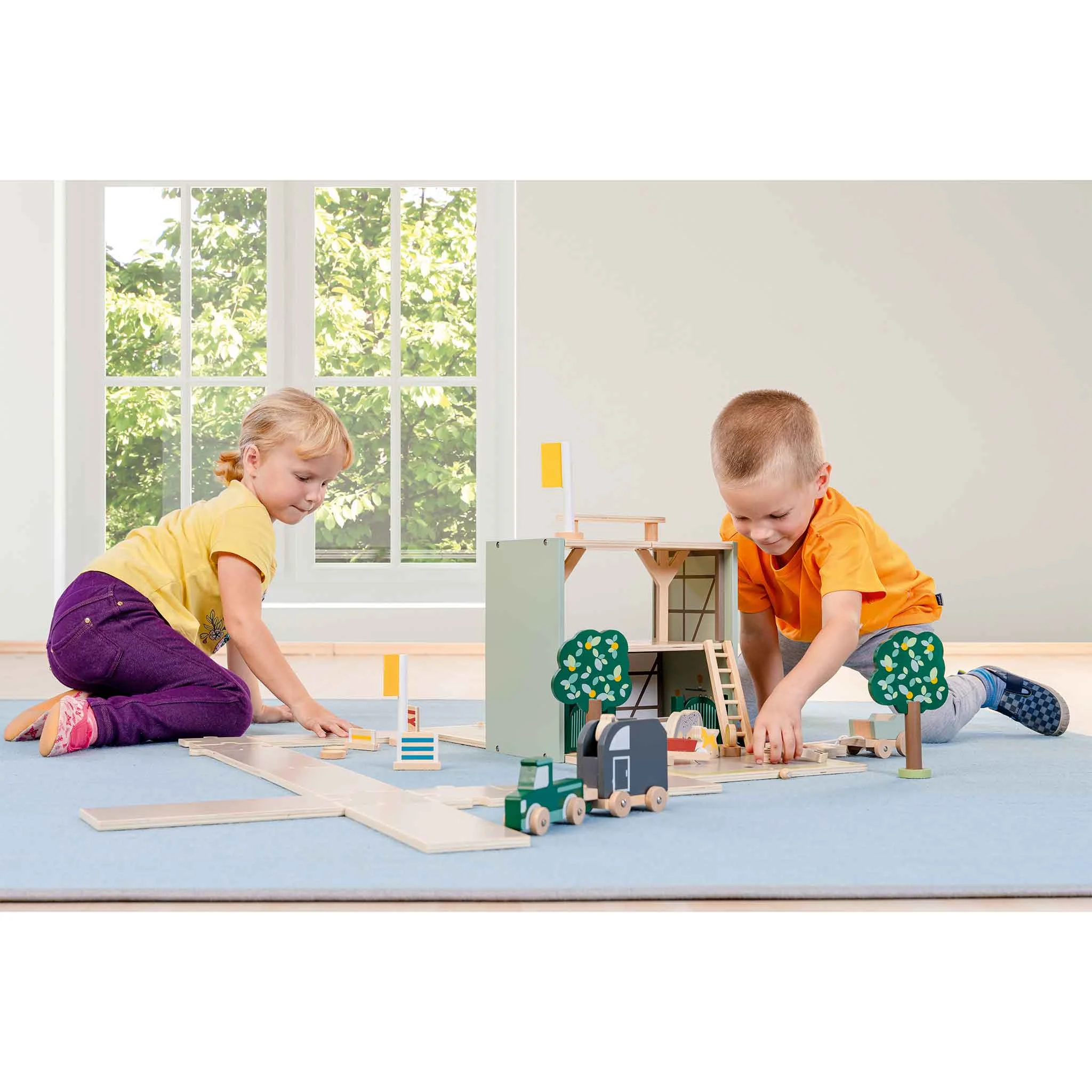 Klemmspielzeug, Holzspielzeug, Miniaturhaus, Kinderspielzeug, Holzauto