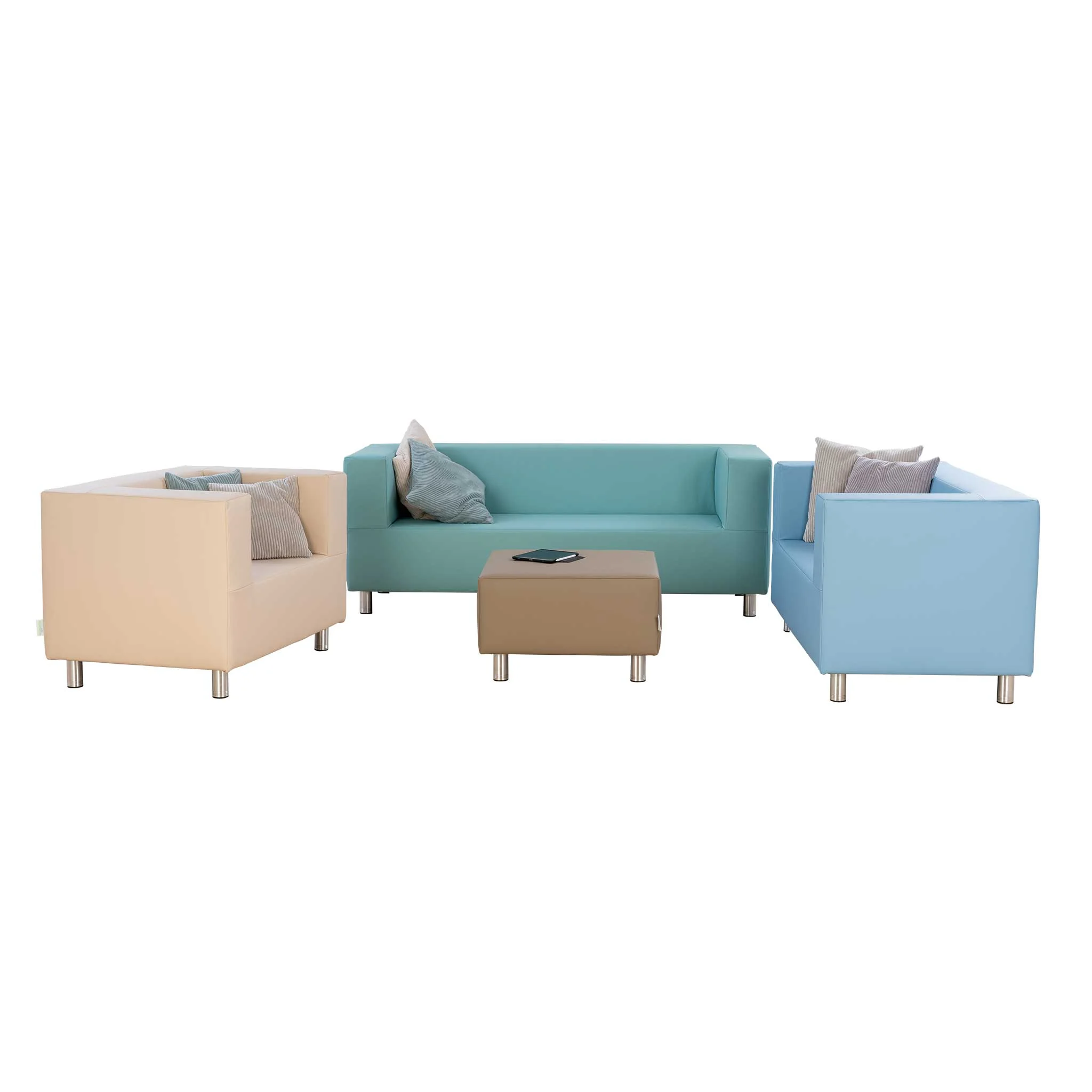 Sofa, Wohnzimmer, Stoff, Mehrfarbig, Sofatisch