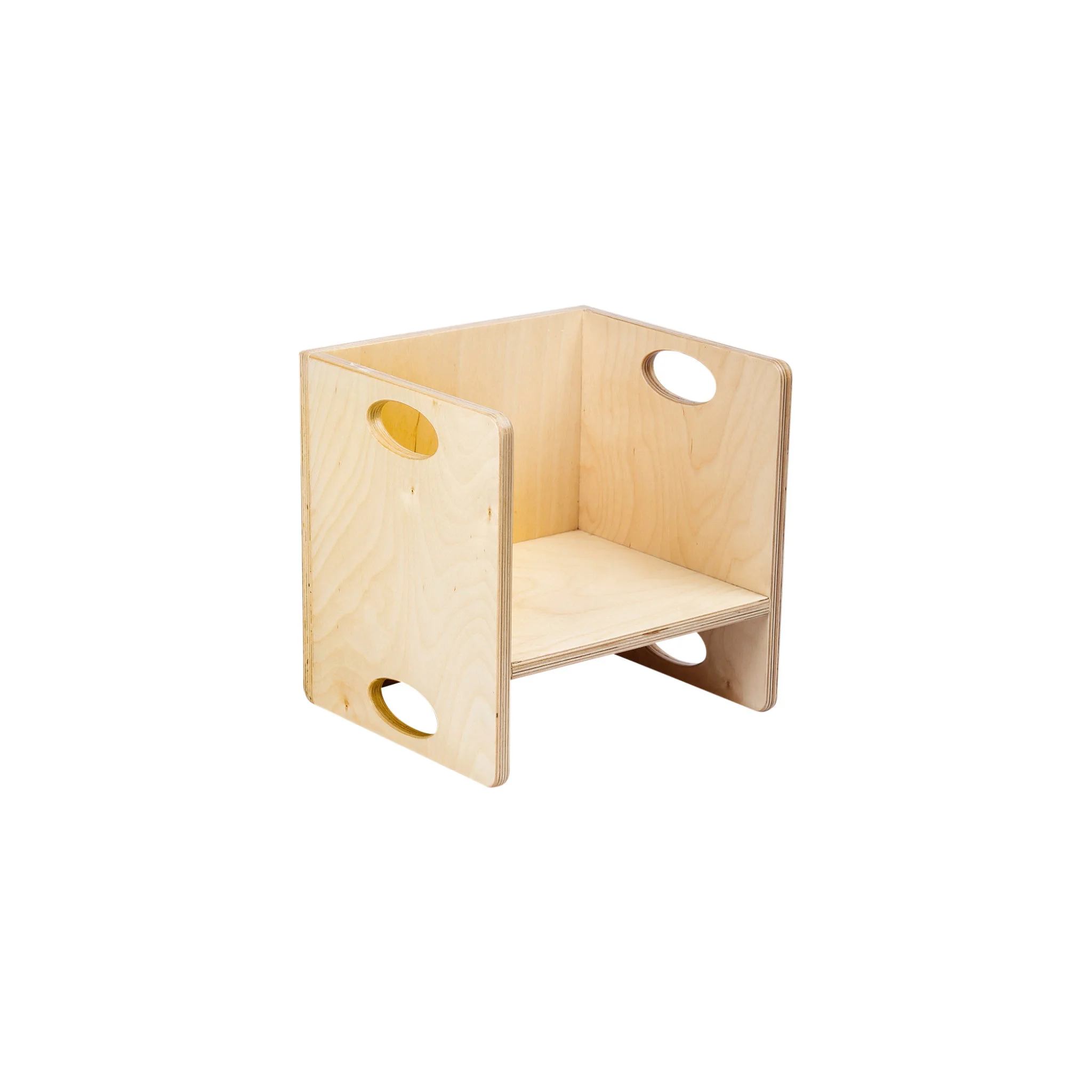 Holzkorb, Holzbox, kleine Box, Holztragegriff, offenes Regalende