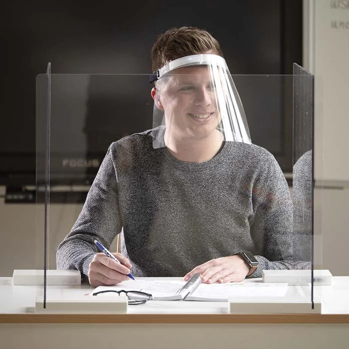 Schutzvisor, Face Shield, Schreibtisch, Maske, Arbeitsplatz
