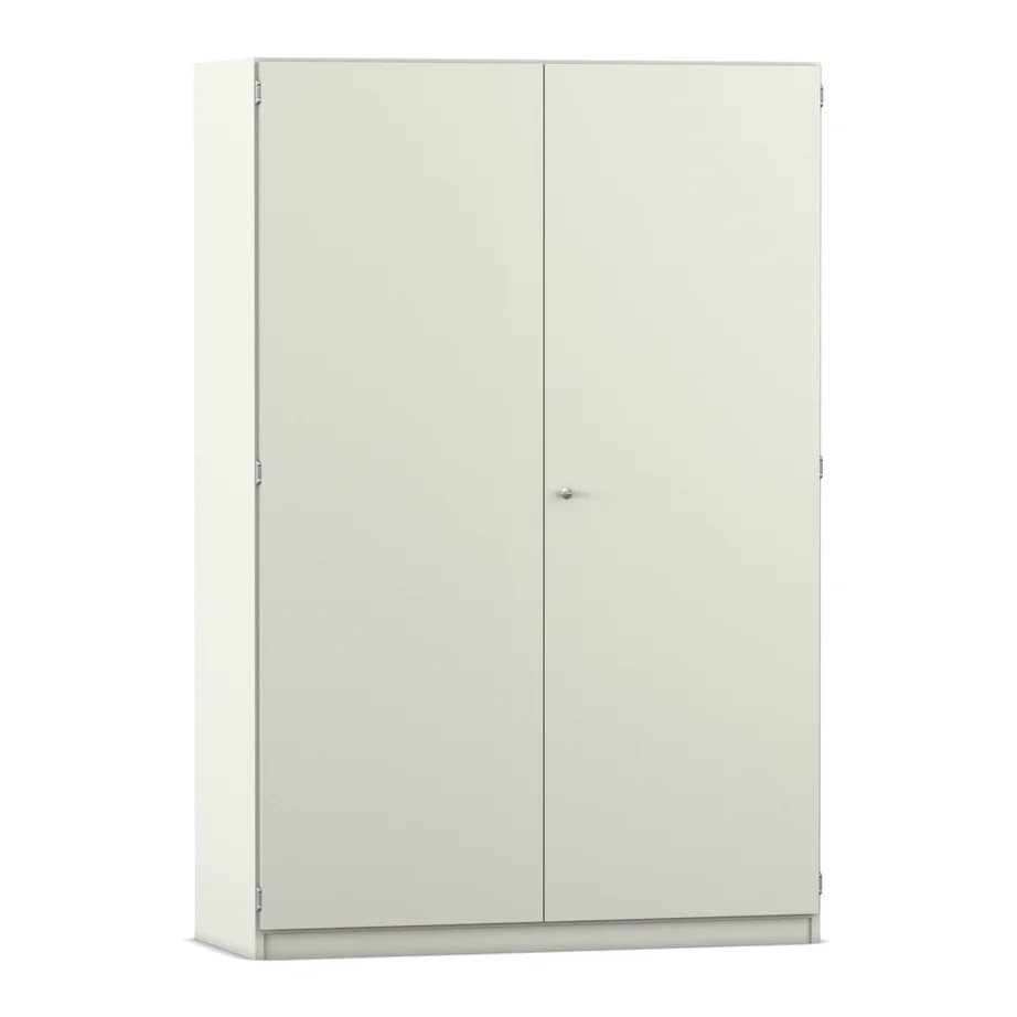 Schrank, Kleiderschrank, Zweifach-Türen, Aufbewahrung, neutraler Metall-Look