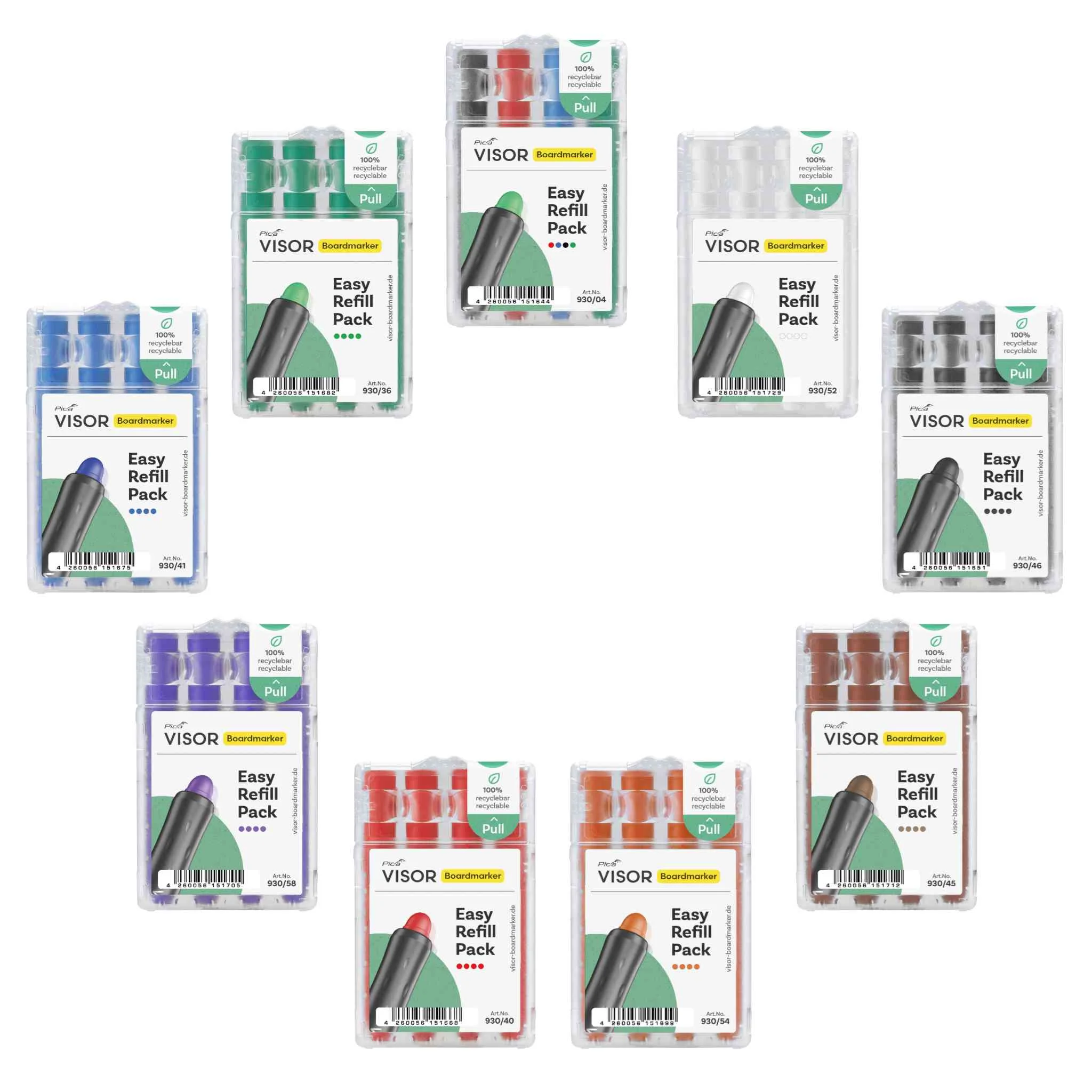 Boardmarker, Nachfüllpack, Textmarker, Farben Set, Bürobedarf