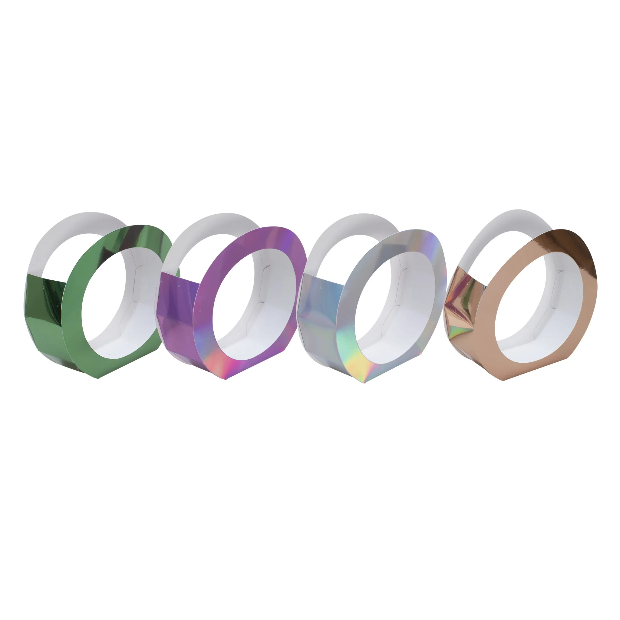 Armband, Ringe, Hohlform, Metallisch, Irisierend