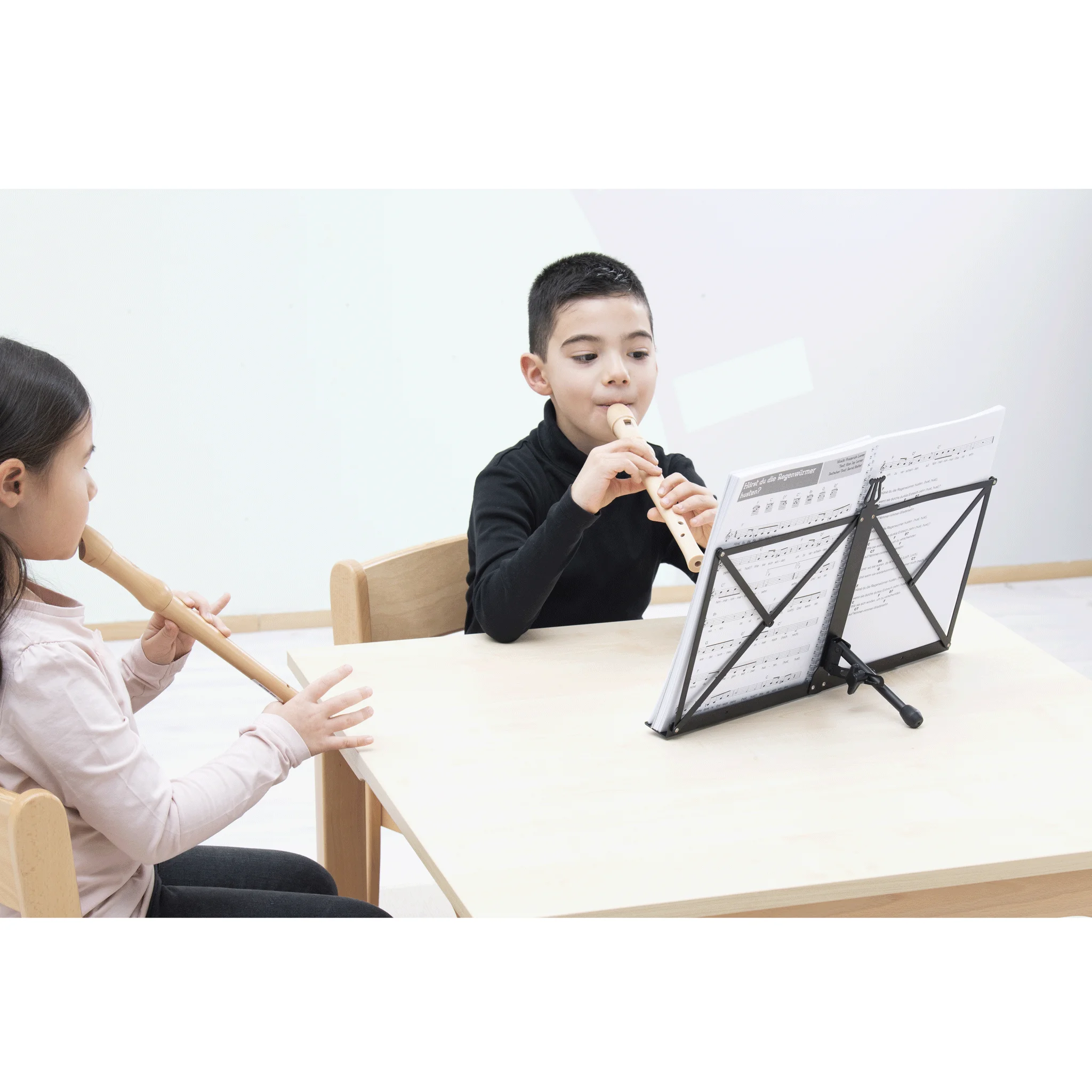 Blockflöte, Kinderinstrument, Musikinstrument, Holzblockflöte, Notenständer
