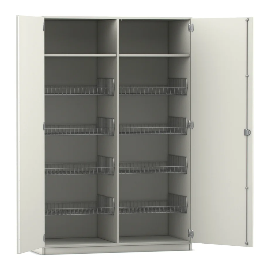 Schrank, Metallschrank, Kühlschrankschrank, Schiebetür, Regalaufsatz