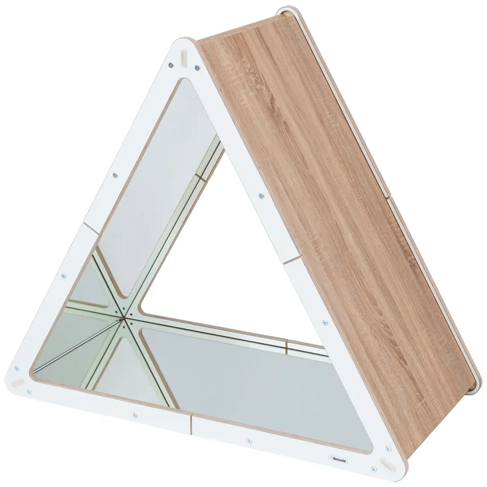 Dreieckiger Schreibtisch, klappbarer Schreibtisch, MDF-Holzoberfläche, Spiegelplatten, leichter Rahmen