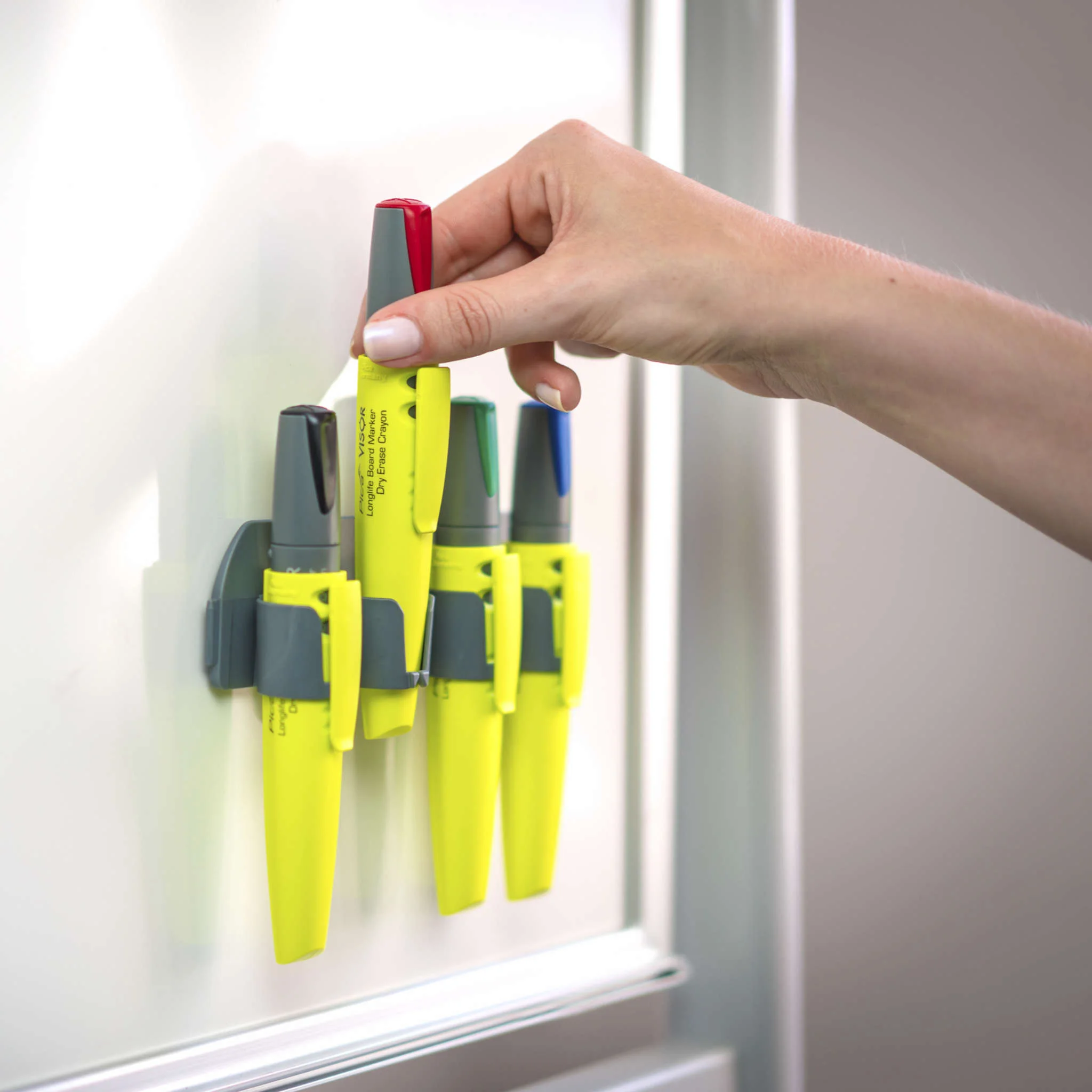 highlighters, neon yellow, dry erase, marker set, magnetic clips