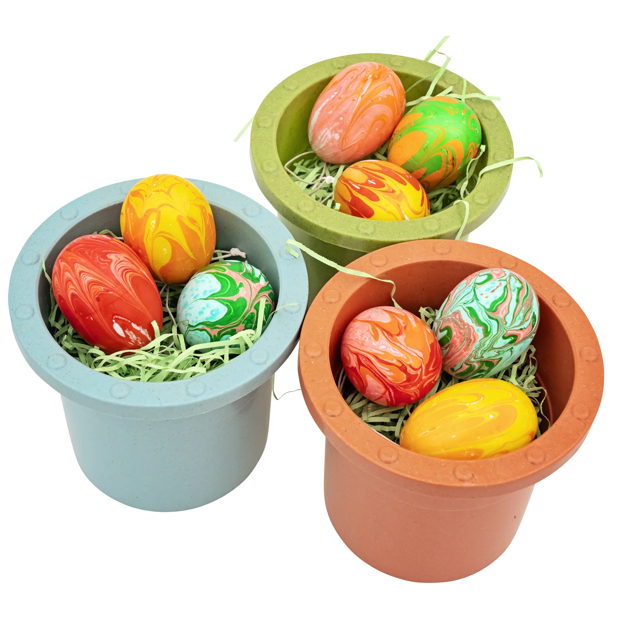 Eier, Ostereier, Marbleierte Eier, Kunststoffeier, Dekorationseier