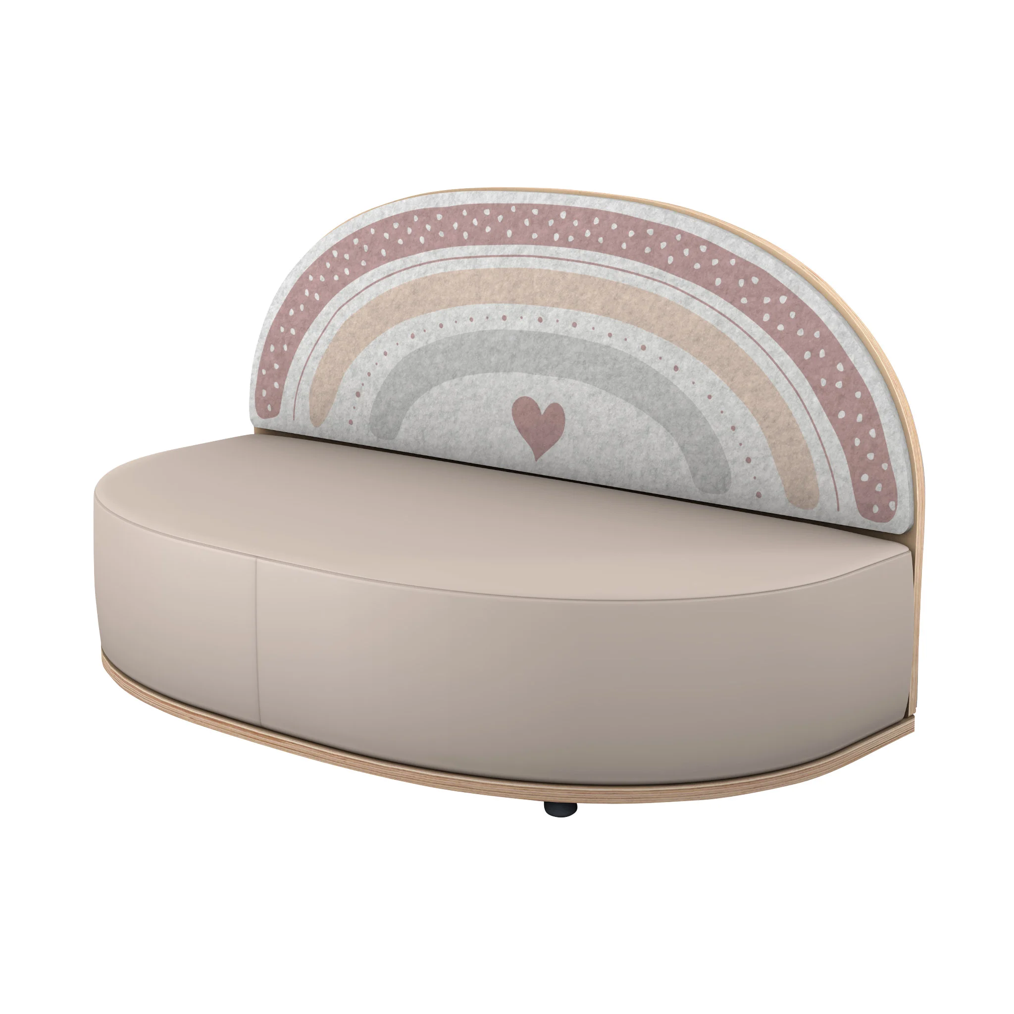 Sofa, Ecksessel-Sofa, Beige, Gemustertes Rückenteil, Holz-Akzent