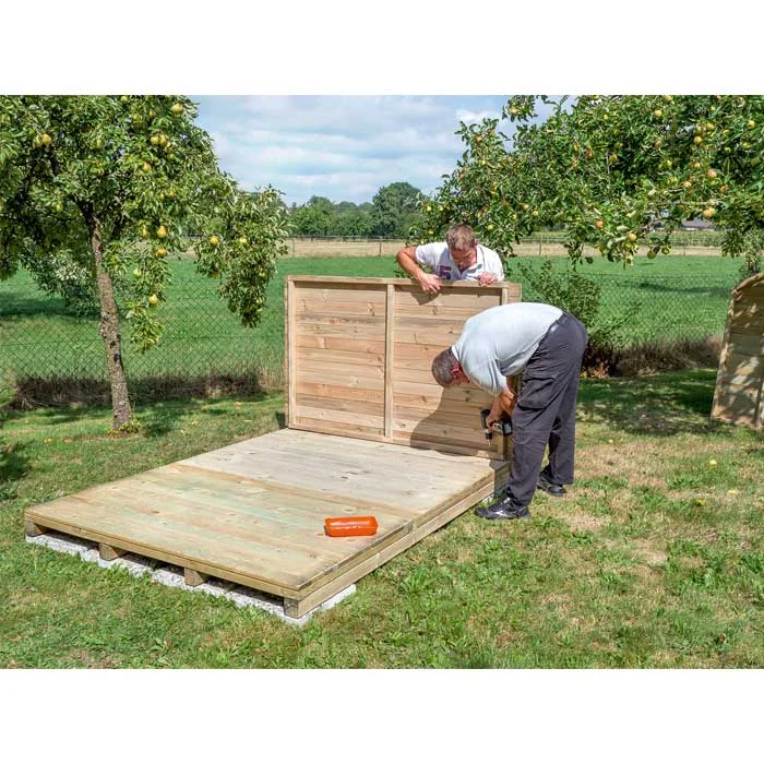 Holzbox, Holzkiste, Außenbereich, Palettenboden, Gartenprojekt