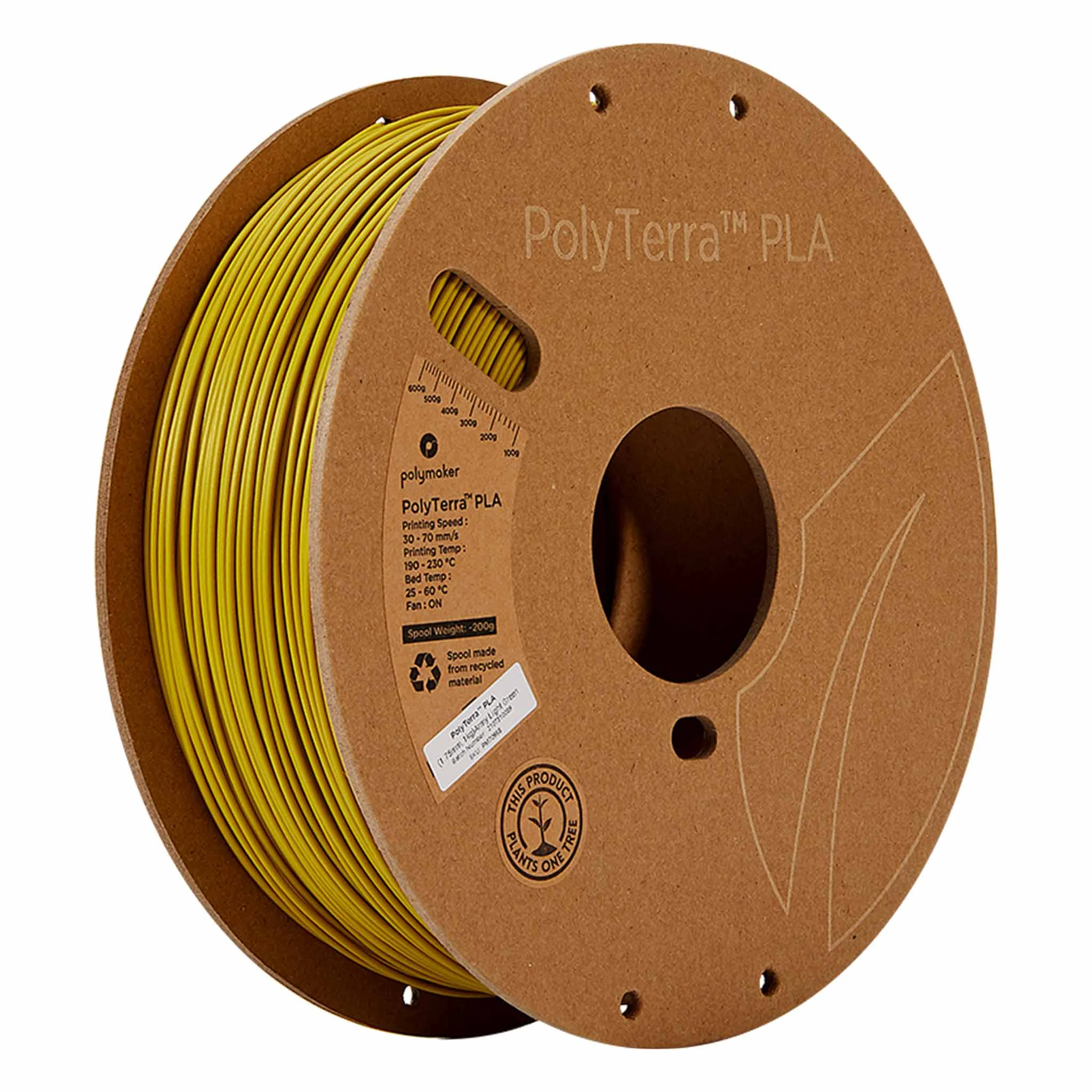PLA-Filament, Gelb, Filamentrolle, 3D-Druck, Spule