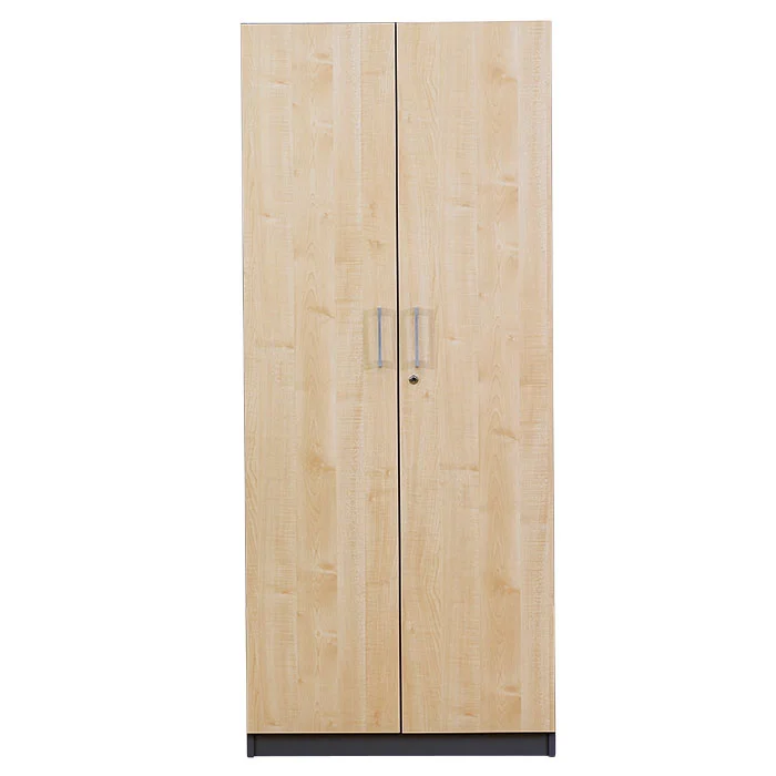 FLEXEO® Office – Drehtüren-Schrank mit 5 Fächern H: 190 cm, Buche hell