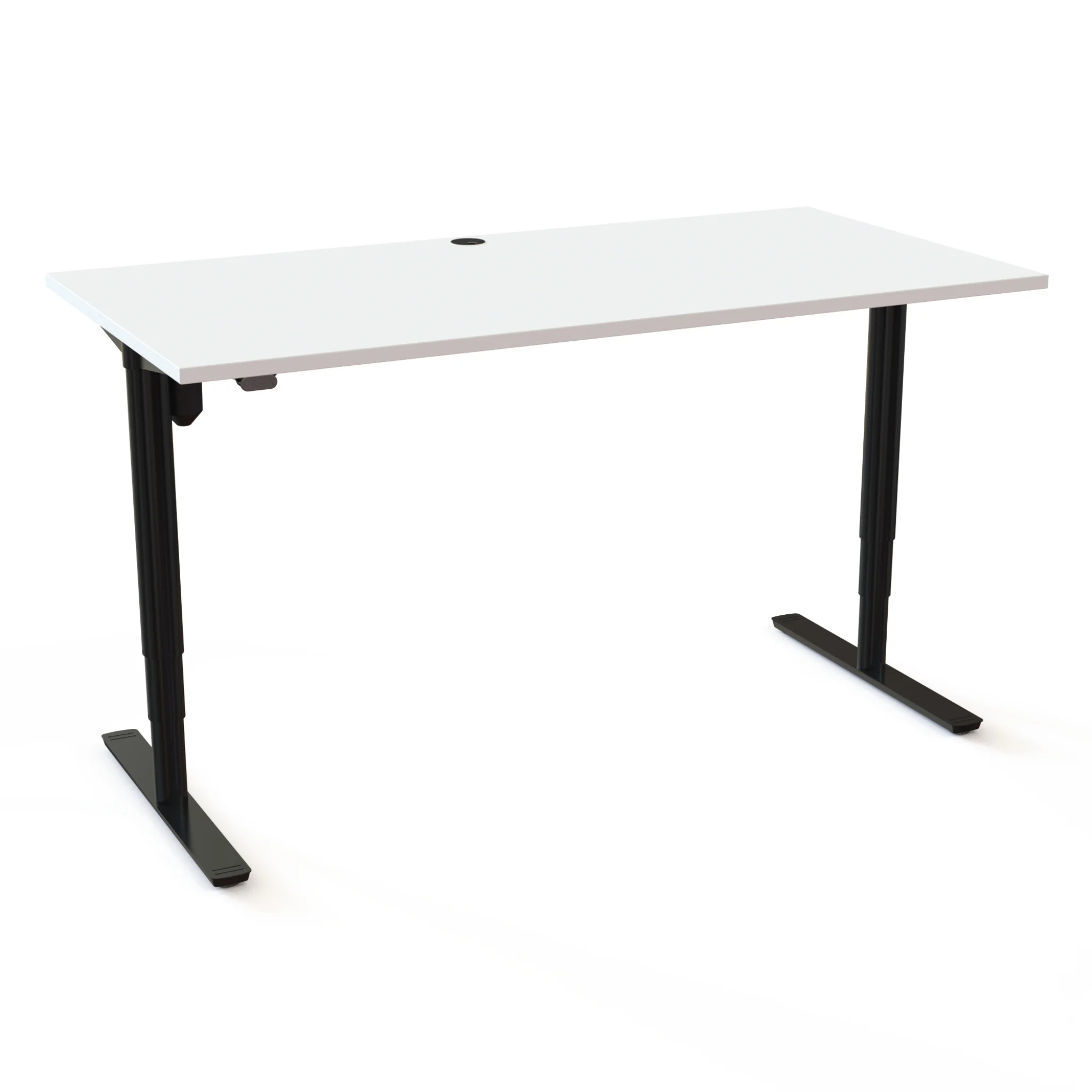 Schreibtisch, Tischplatte, Höhenverstellbarer Tisch, Schreibtischgestell, weiß