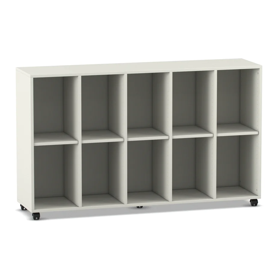cubby shelf, storage cabinet, modular, white, wheeled
